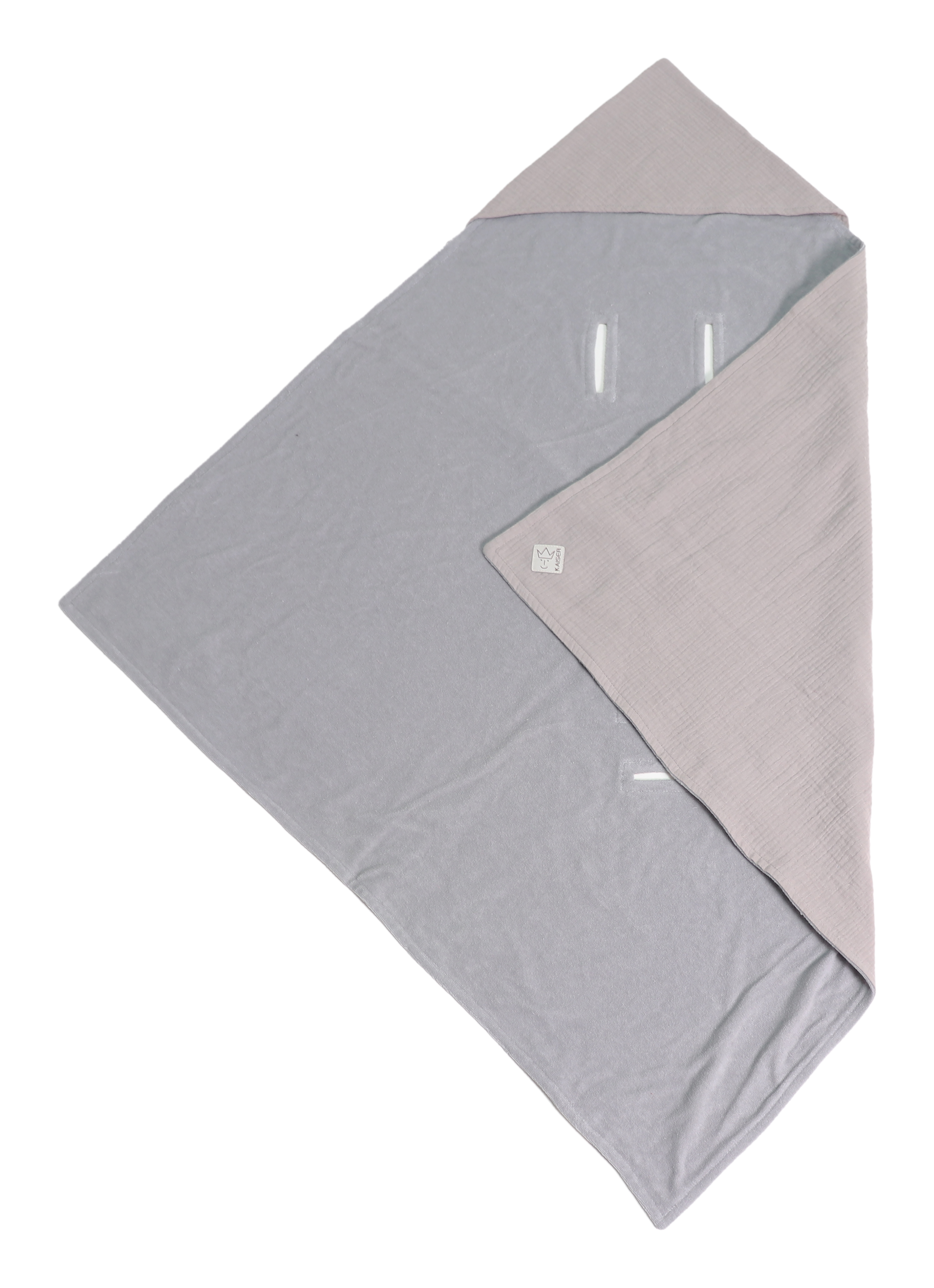 SUNNY Einschlagdecke von Kaiser in der Farbe light grey, teilweise gefaltet, schräg von oben