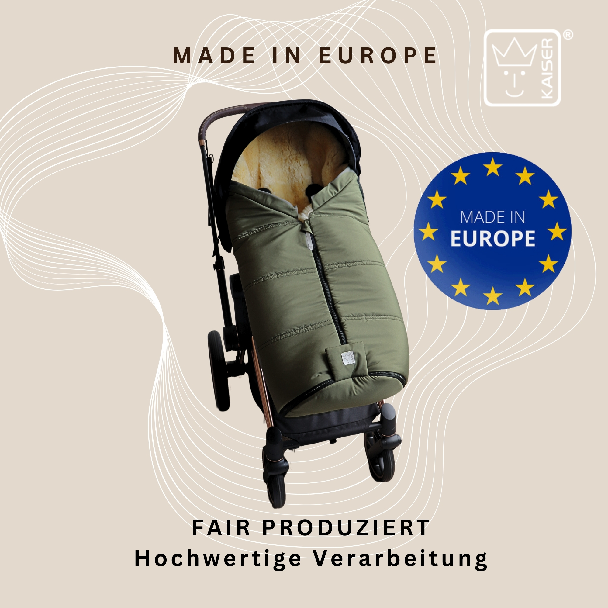IGLU 2.0 Lammfell Kinderwagen Fußsack
