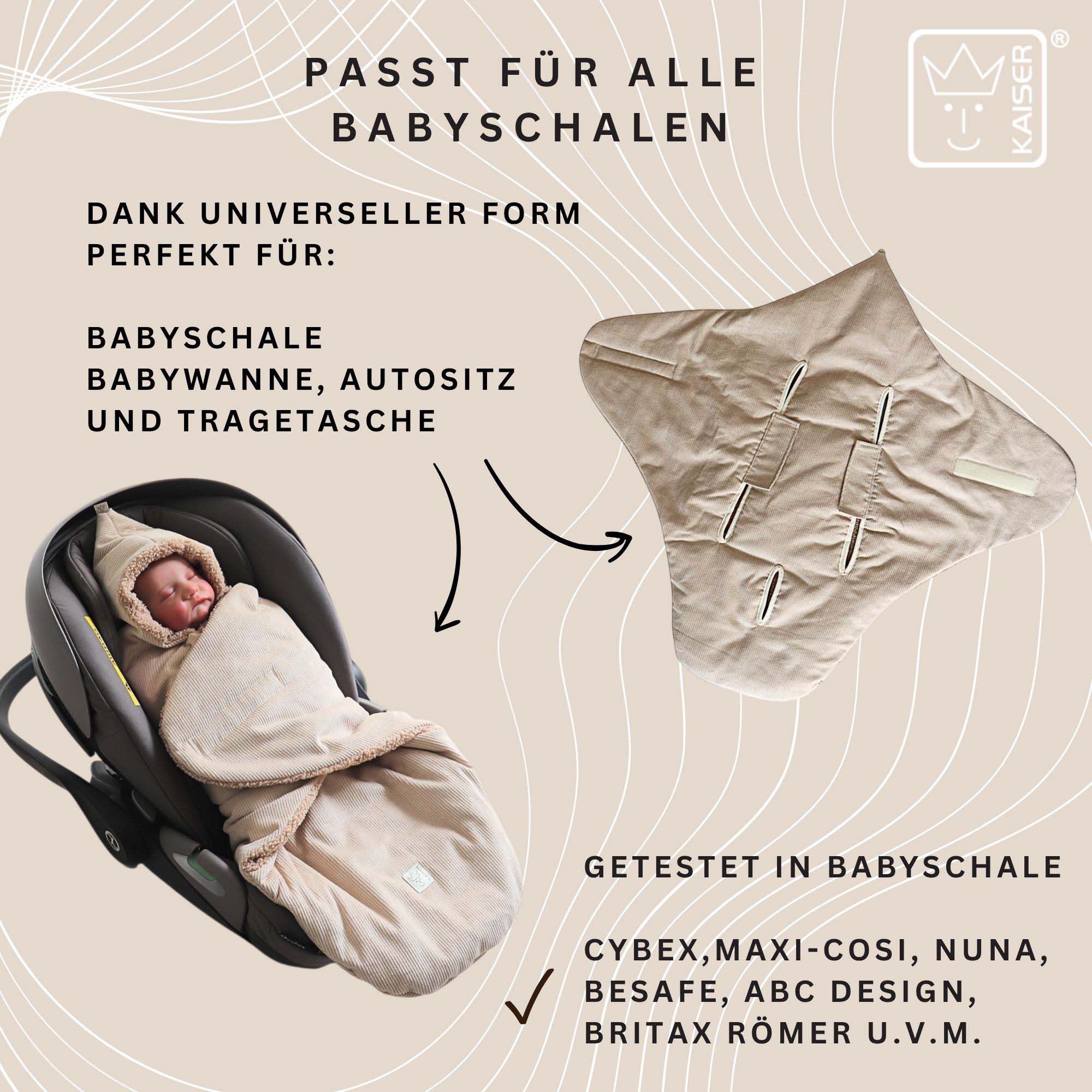 Passt für Babyschalen, Tragetaschen, Autositze – getestet mit Maxi-Cosi, Cybex & mehr.