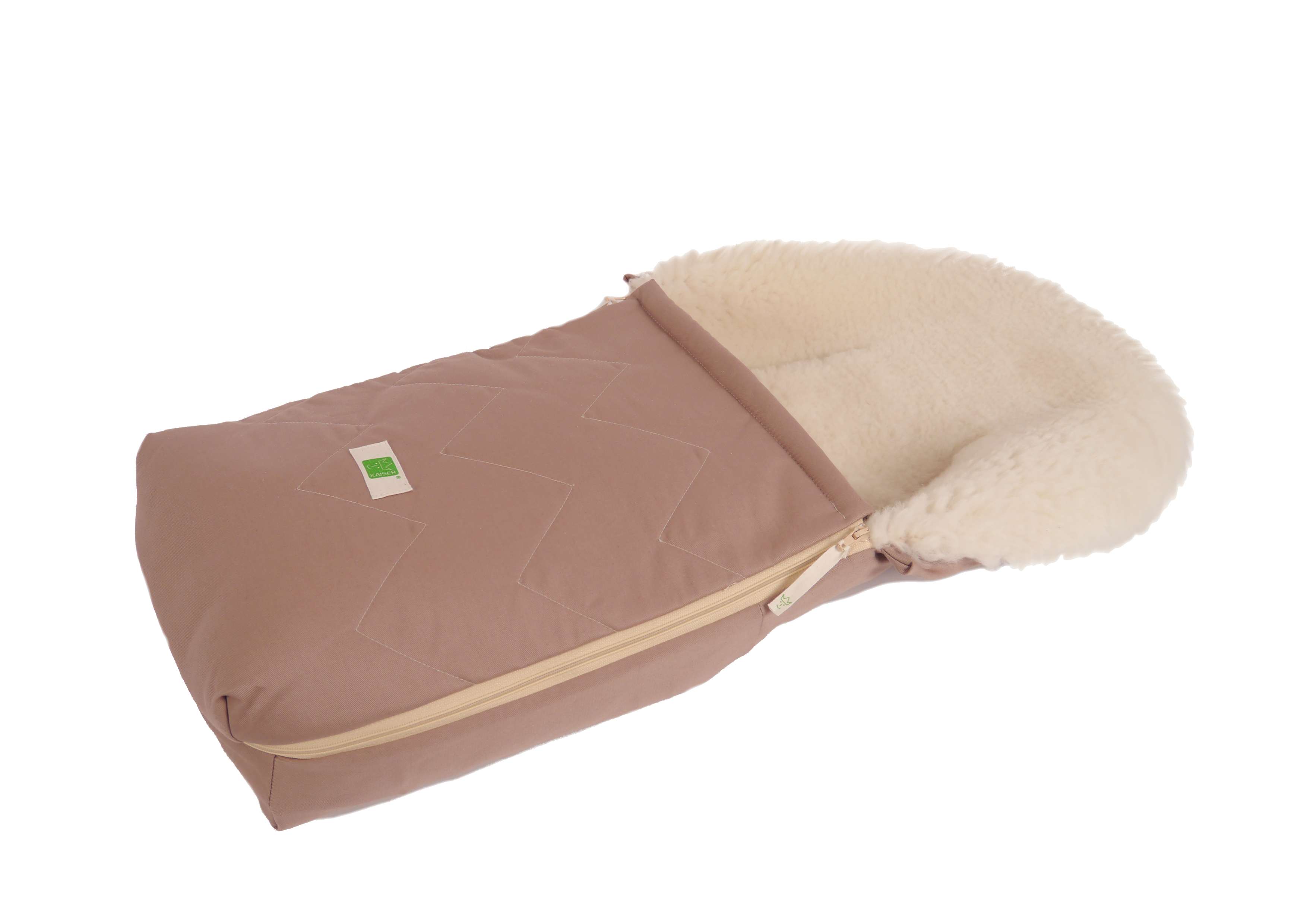 Lammfell-Fußsack von Kaiser in sand, seitlich