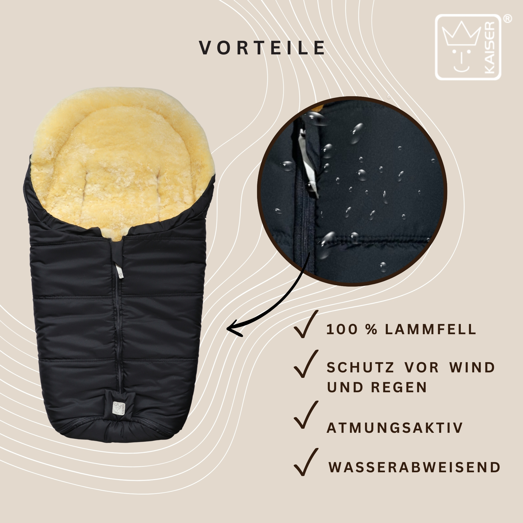 NAADJA Lammfell Babyschalen Fußsack NAADJA Lammfell Babyschalen Fußsack