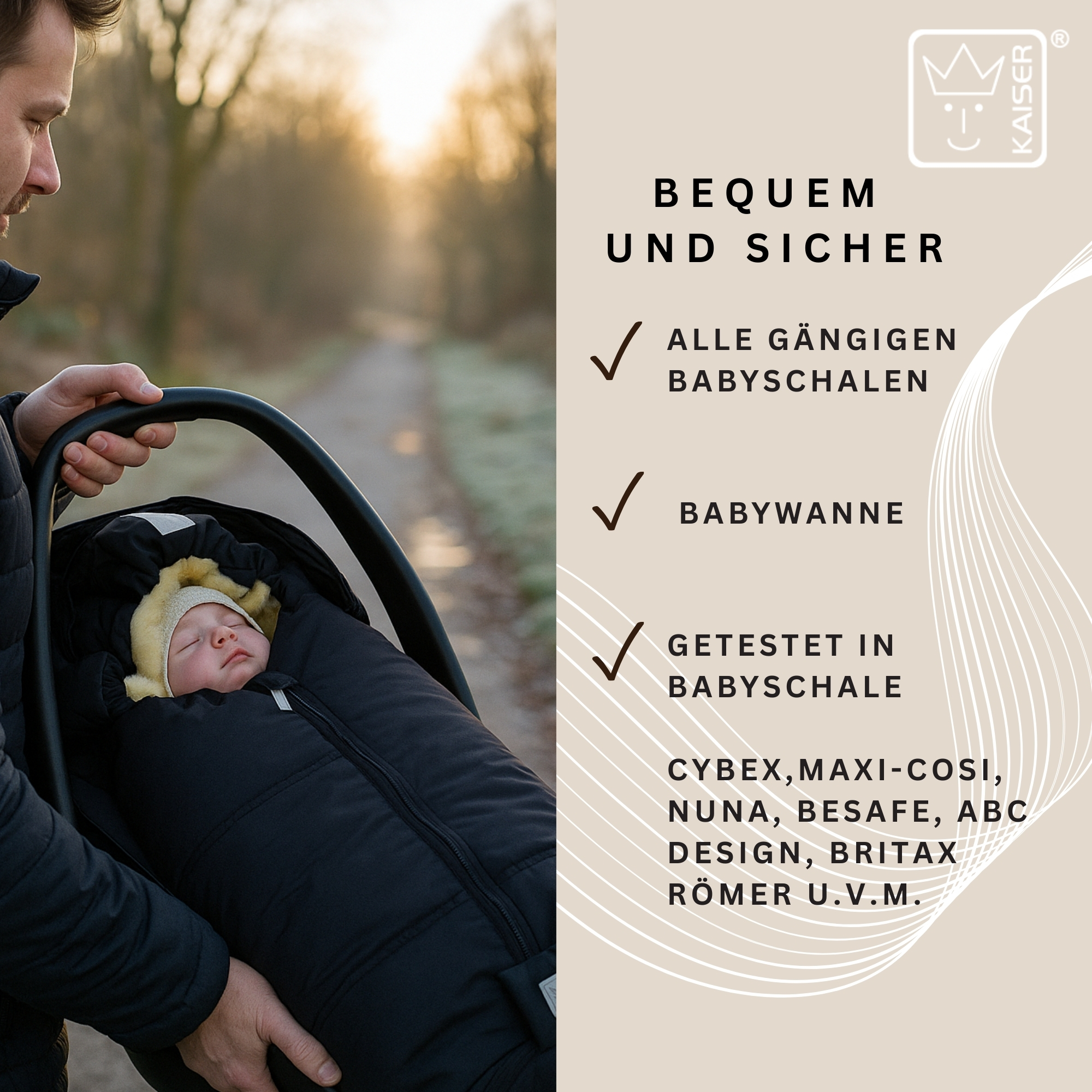 NAADJA Lammfell Babyschalen Fußsack NAADJA Lammfell Babyschalen Fußsack