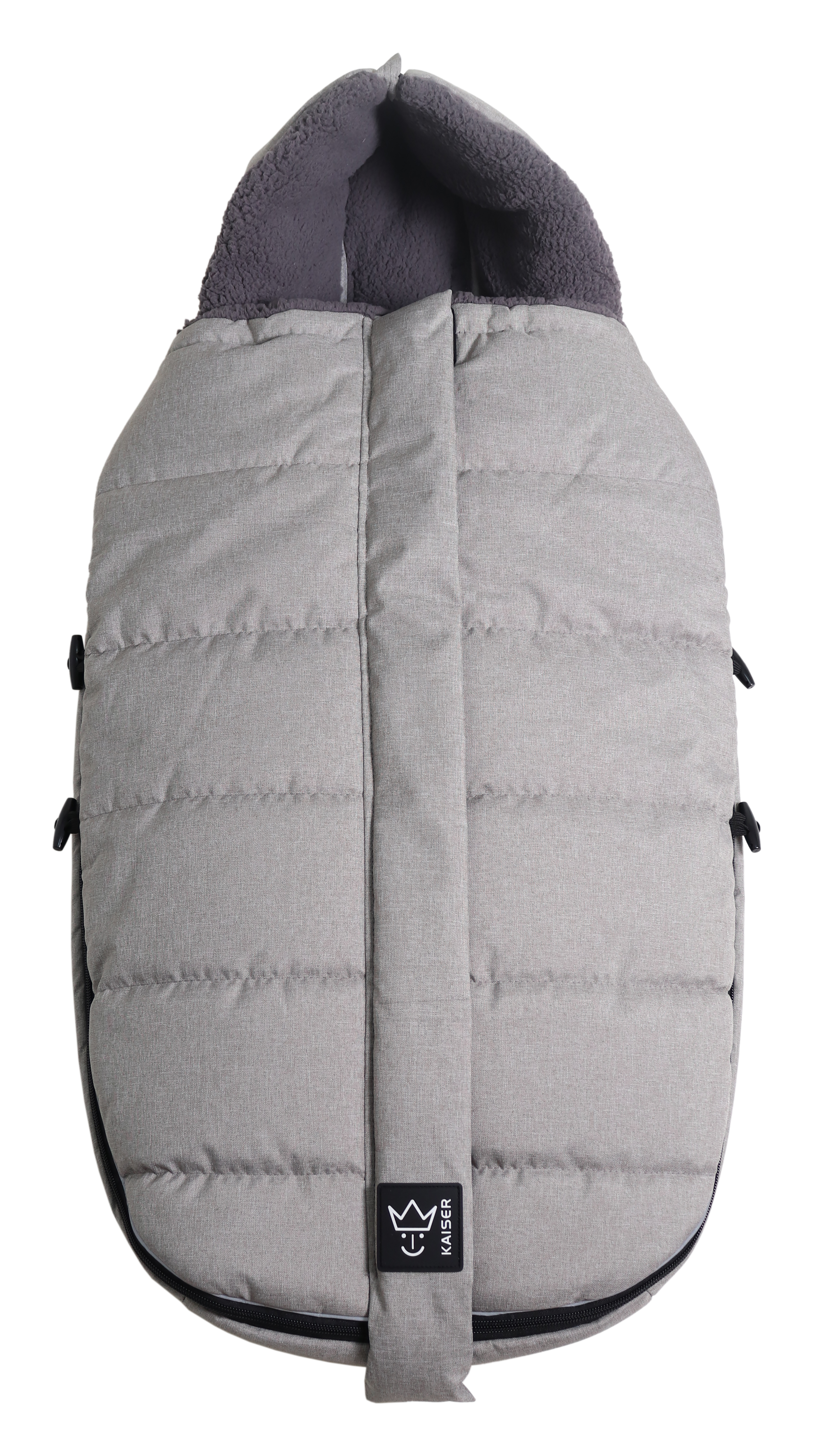 MILA Thermo-Fußsack Geschlossener Fußsack mit einem Sherpa-Futter in der Farbe light-grey melange