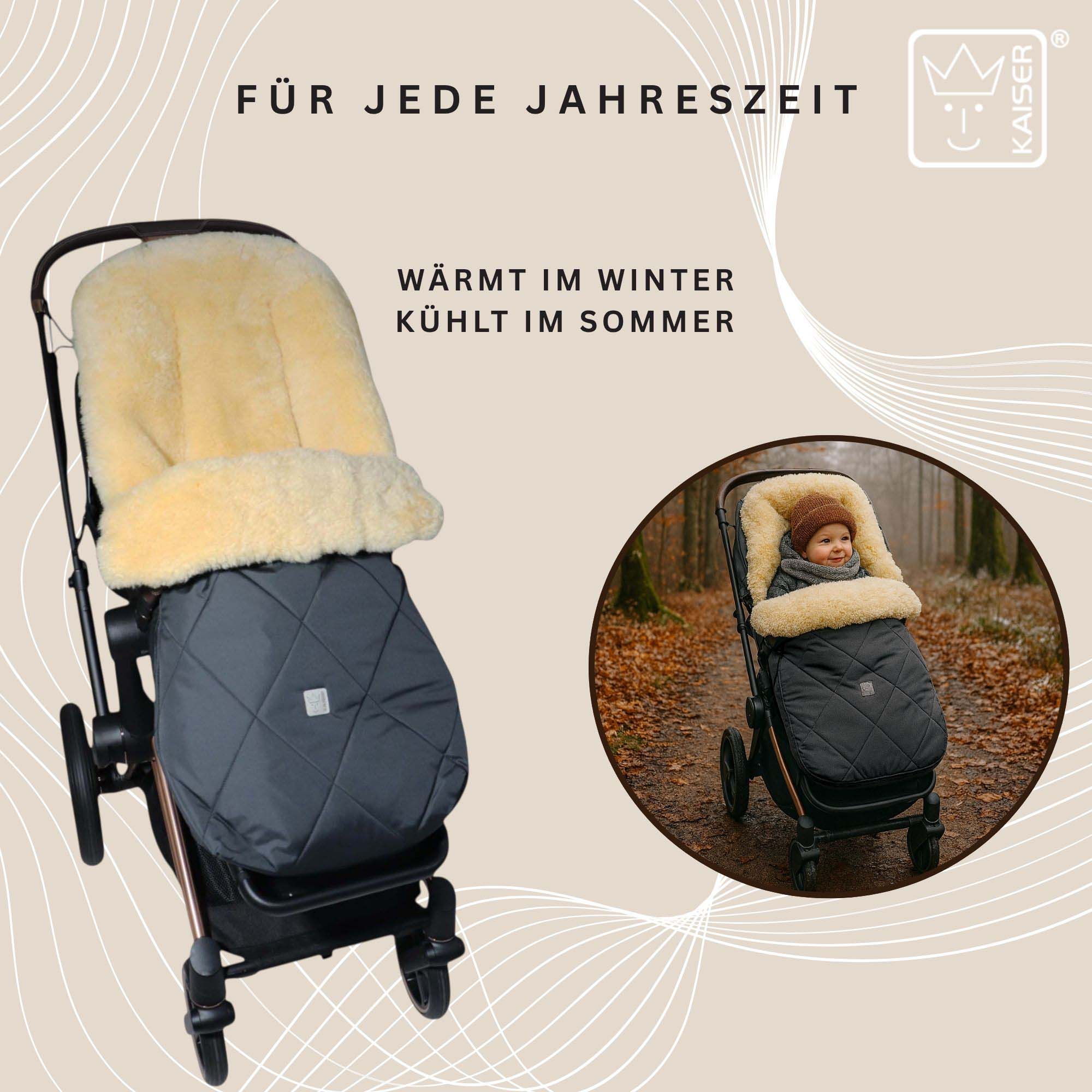 COOSY Lammfell-Kinderwagen Fußsack