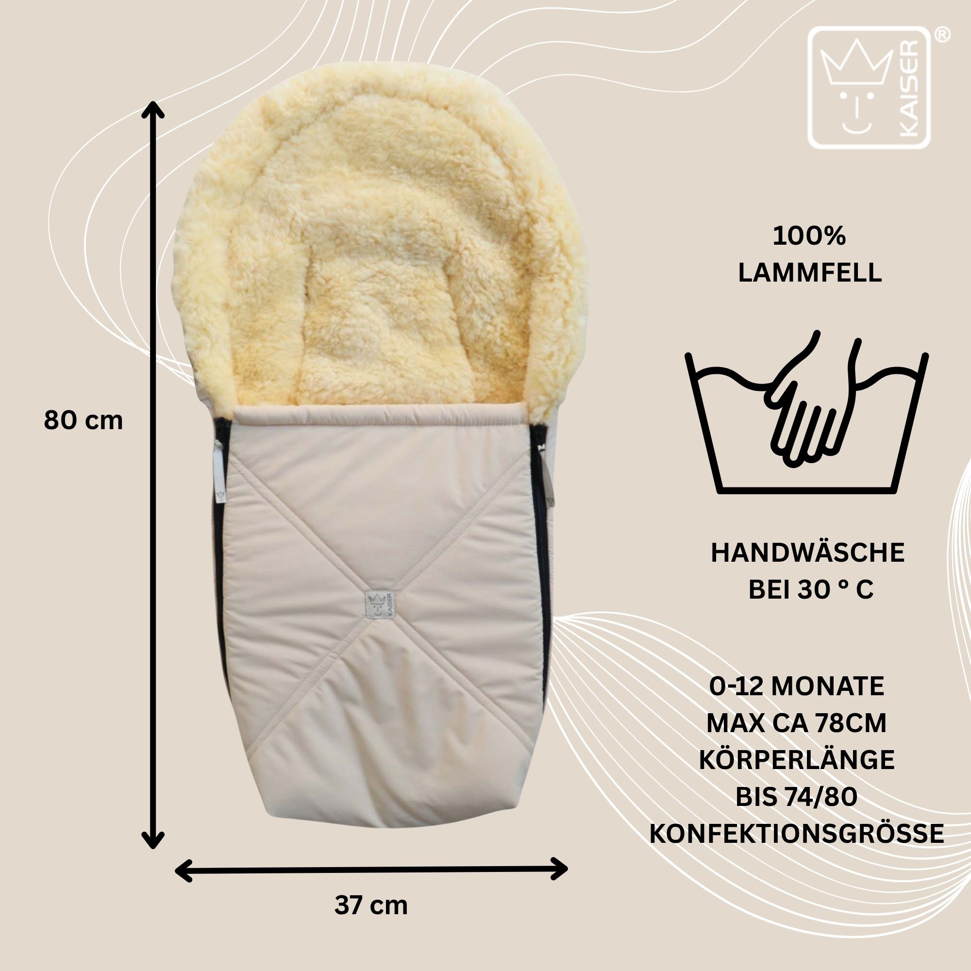 EMMY Lammfell Babyschalen-Fußsack