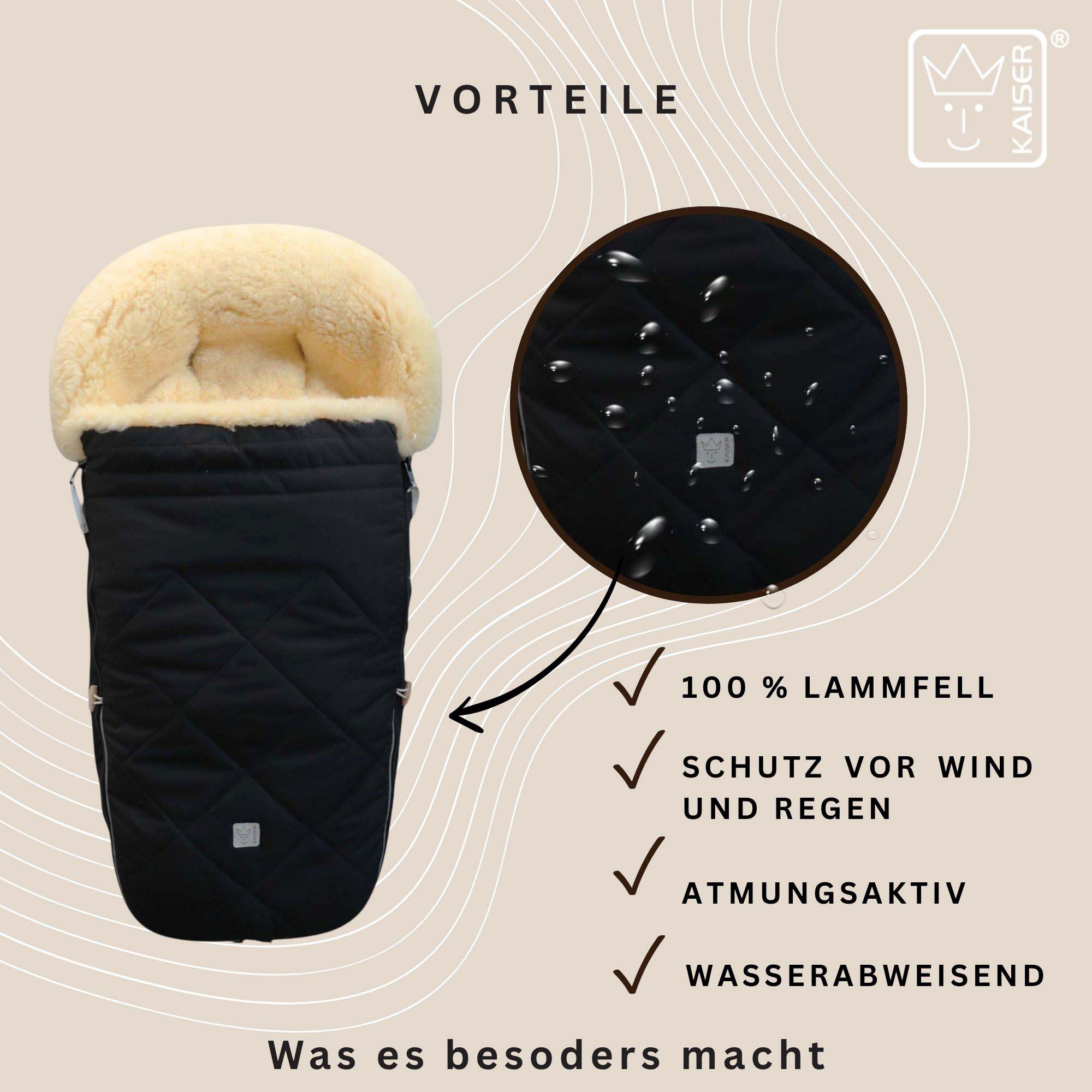 CLASSIC for BUGABOO Lammfell-Kinderwagenfußsack Universelle Form passt für Bugaboo und Joolz Kinderwagen