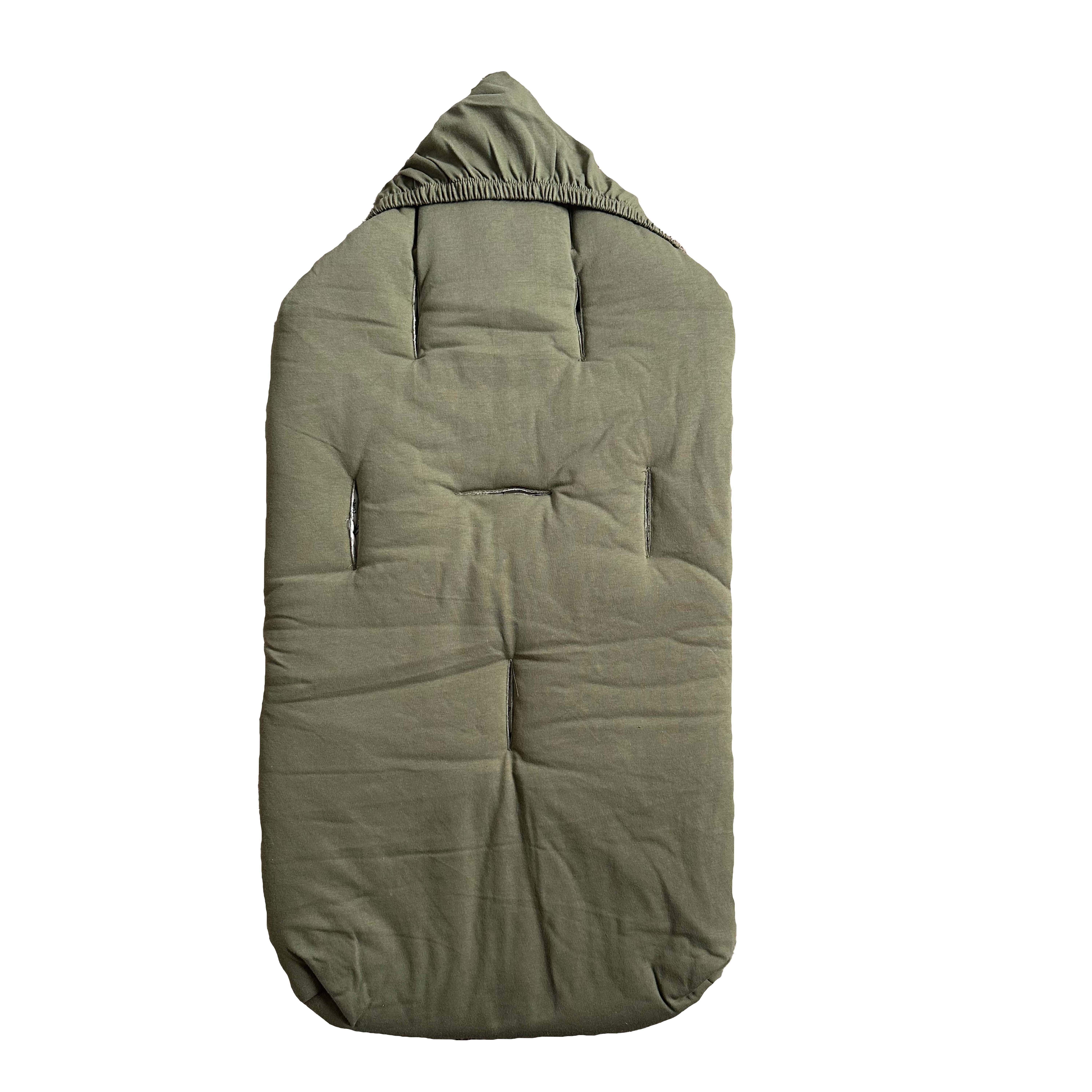 Sommer Fußsack in der Farbe olive green Rückseite