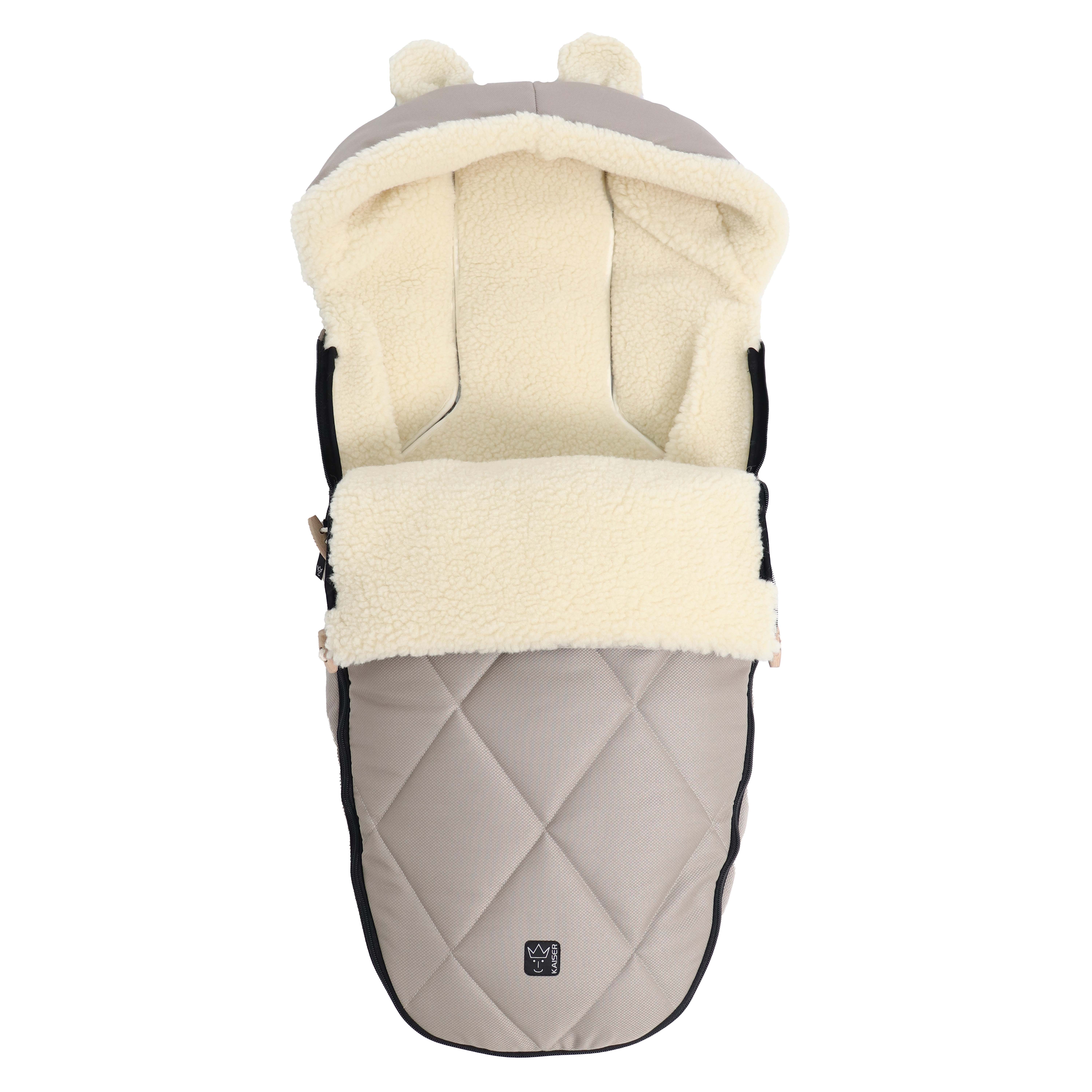 Fußsack in angora mit Schafwolle-Innenfutter