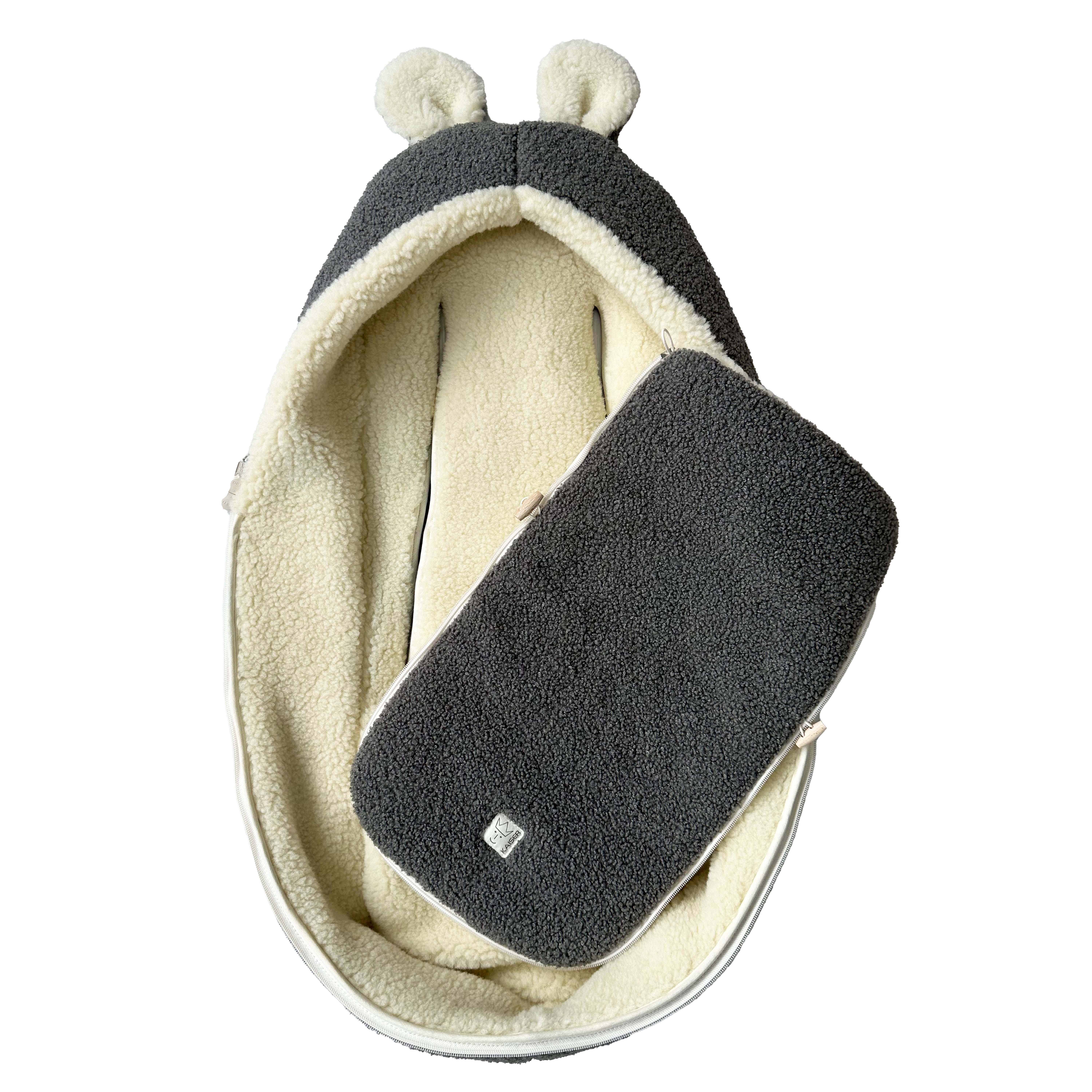 HUKKY Babyschalen Fußsack Geöffneter HUKKY Babyschalen Fußsack in der Farbe grey