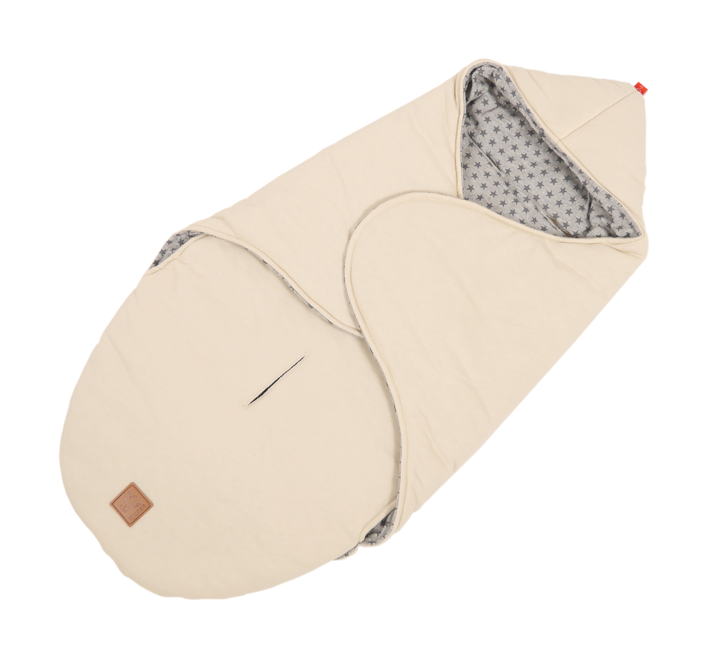 CAROLINE JERSEY STAR Sommer Einschlagdecke in der Farbe beige, Seitenansicht