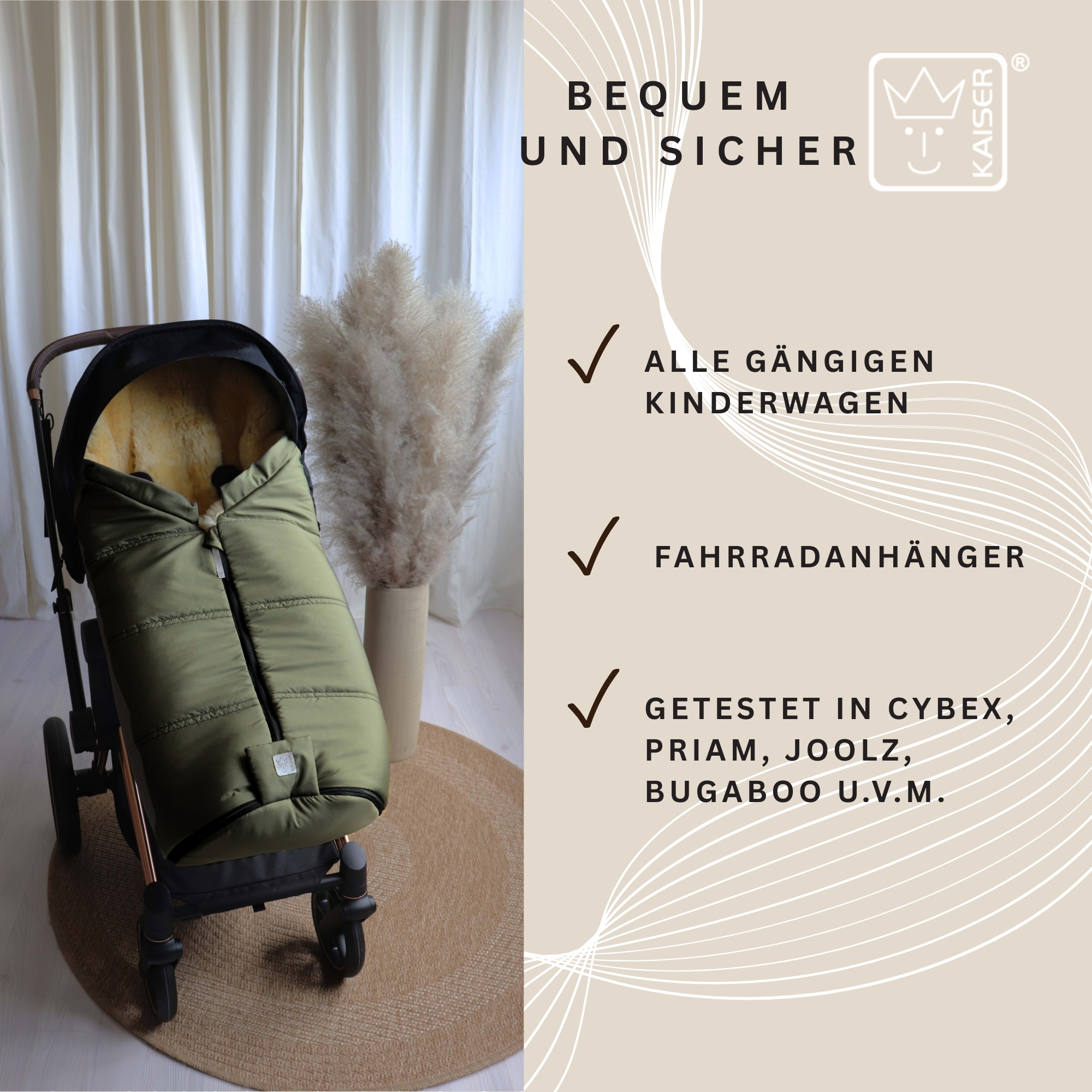 IGLU 2.0 Lammfell Kinderwagen Fußsack