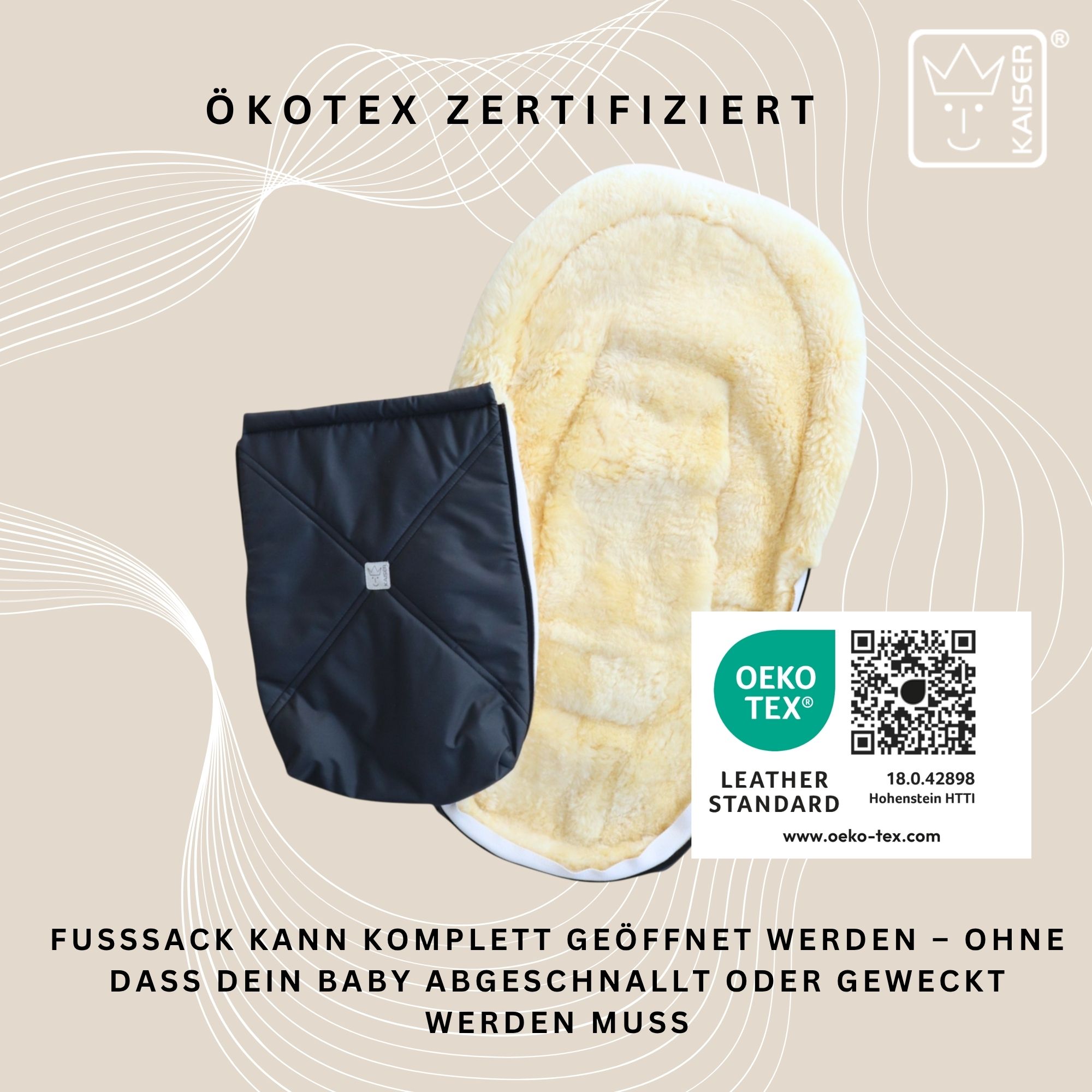 EMMY Lammfell Babyschalen-Fußsack