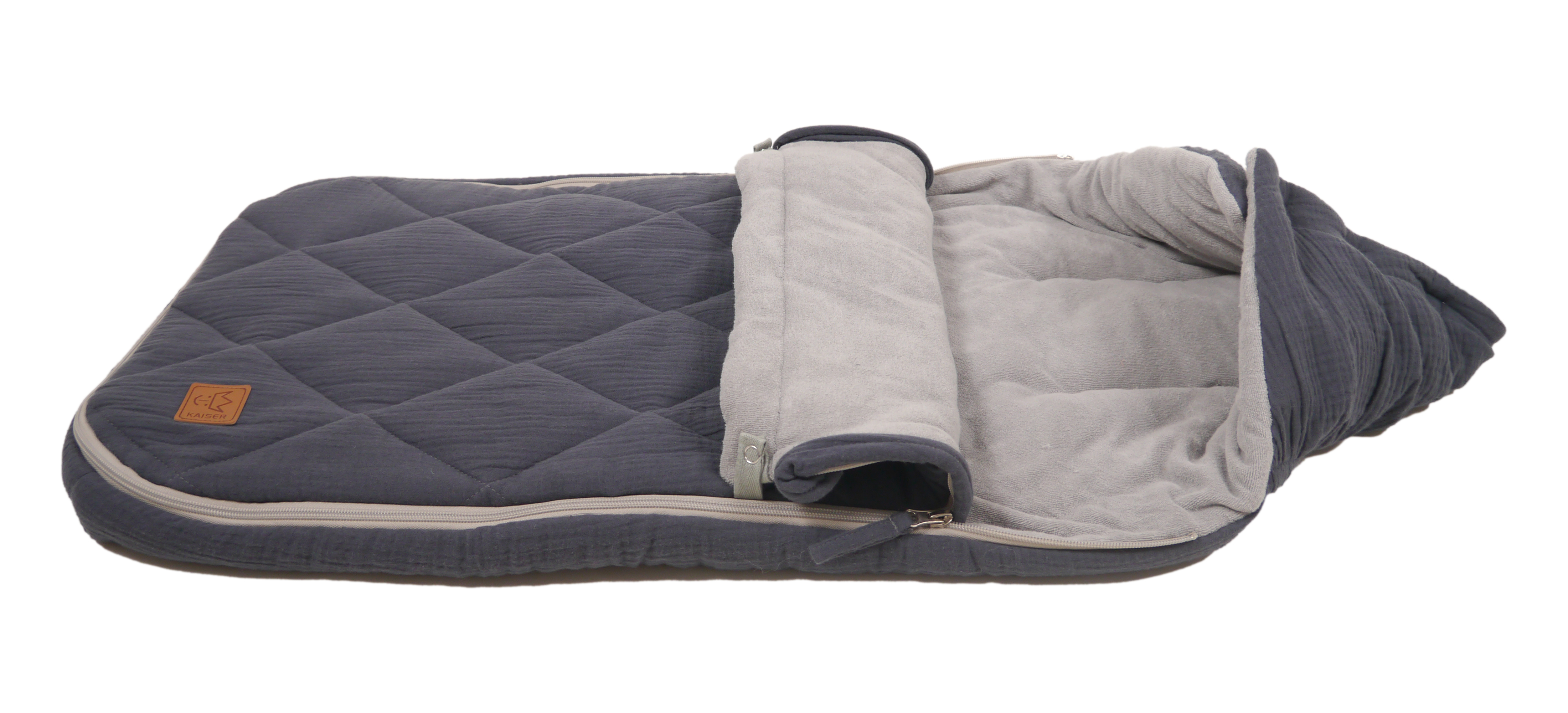 Sommer Fußsack ANNABEL in der Farbe anthrazit liegt horizontal