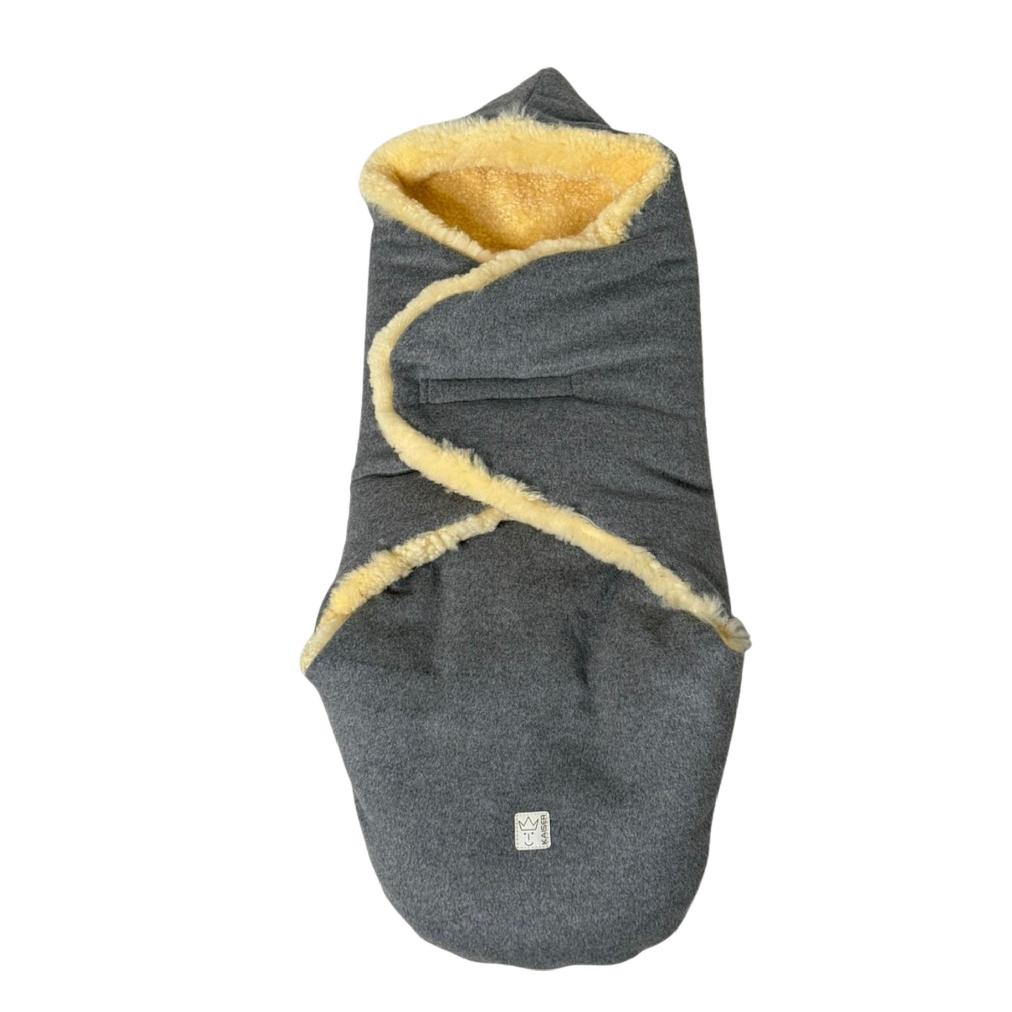 MADAM WOOL Einschlagdecke Loden/ Lammfell