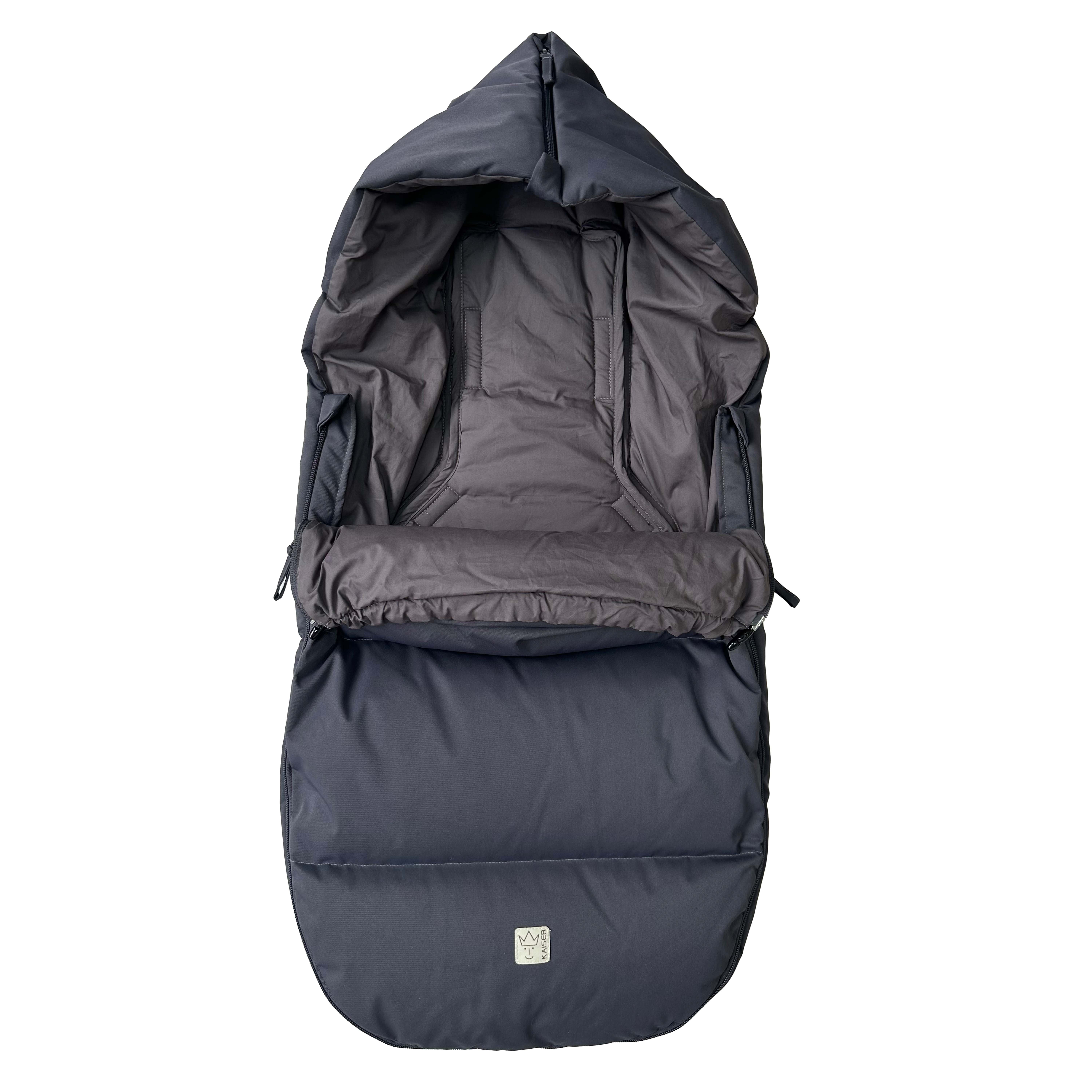 Geöffneter Thermofußsack DOWWNY XL in anthrazit