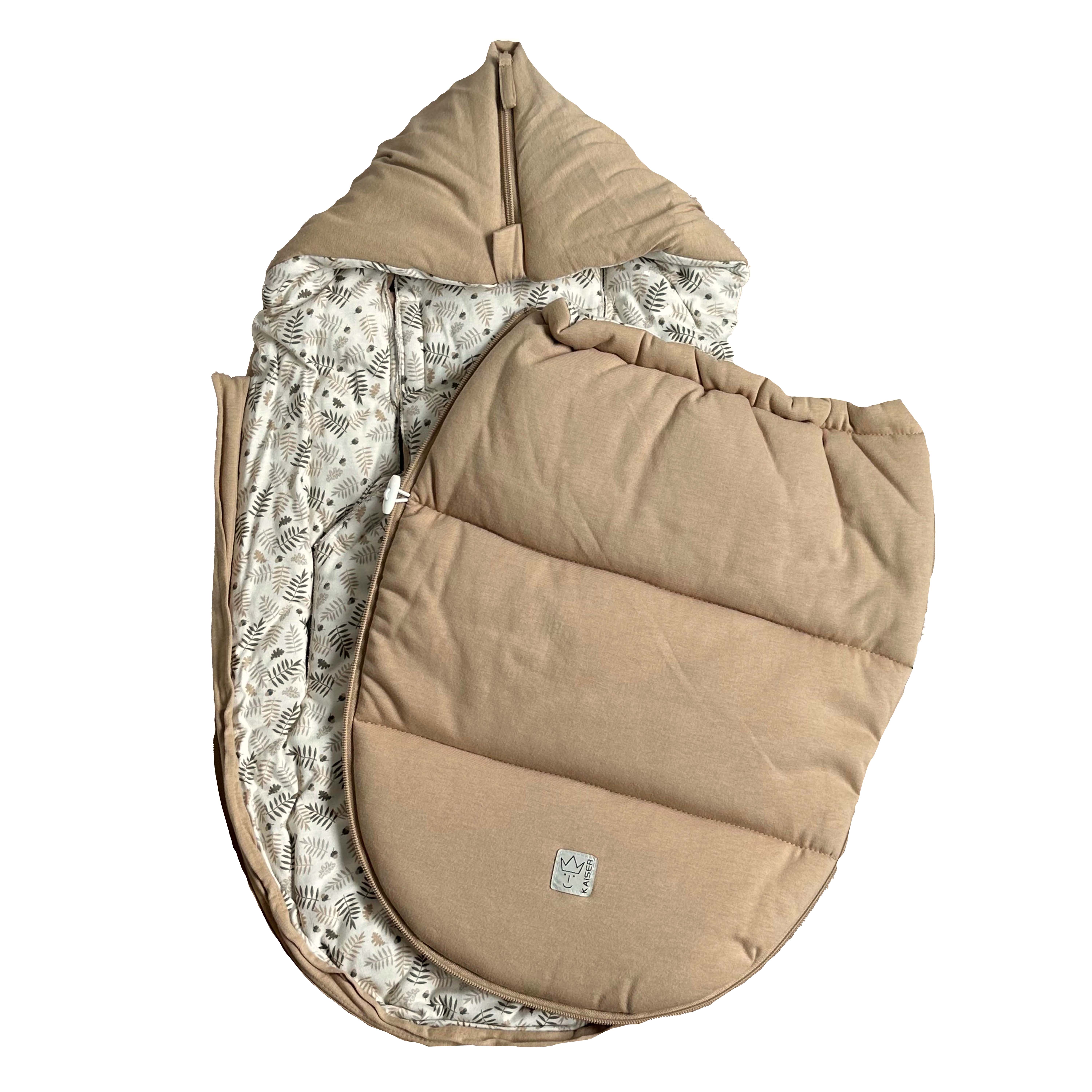 Abnehmbares Oberteil des SMALL JERSEY HOODED Babyschalen Fußsacks Butternut