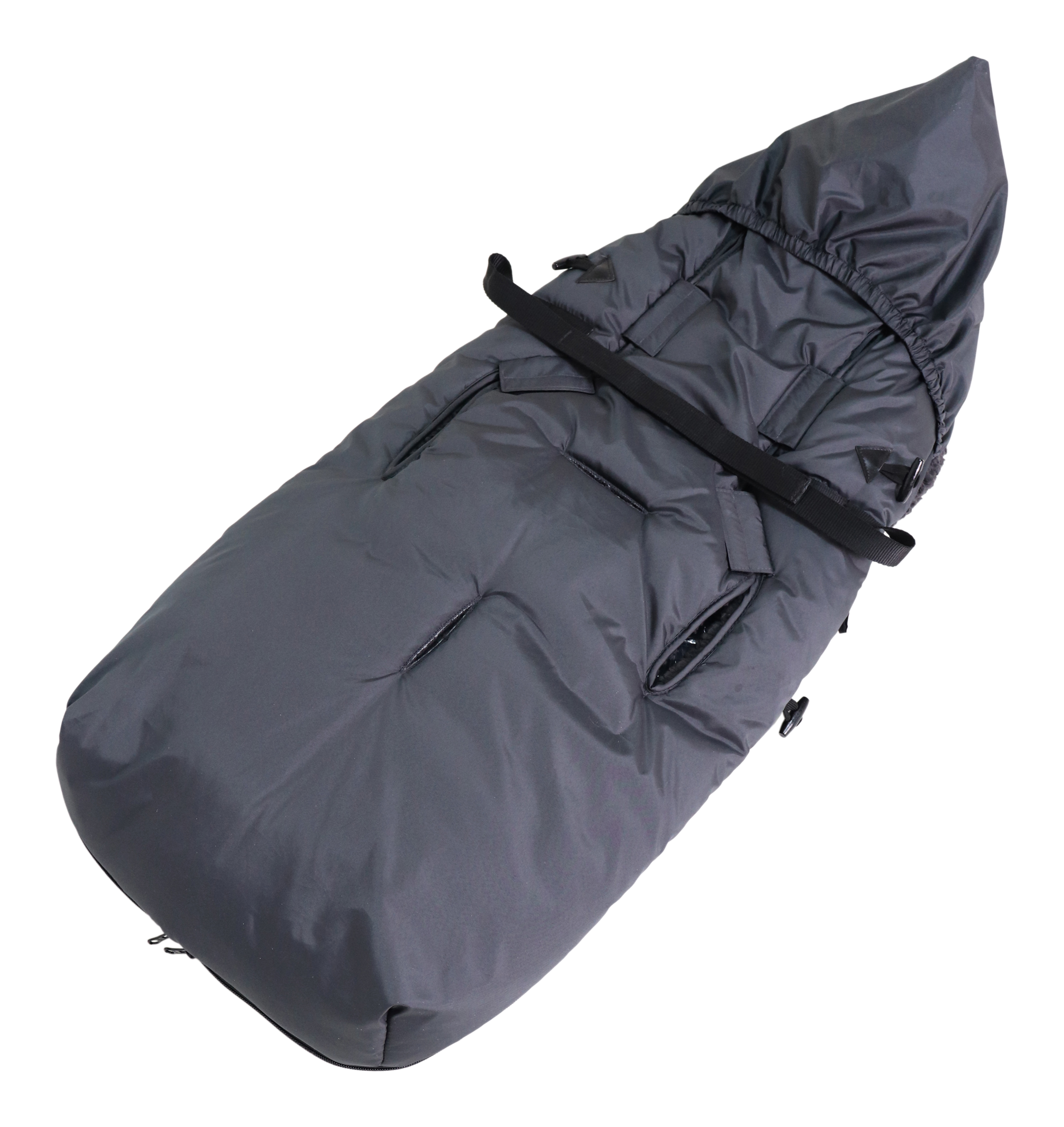 XL TOO Thermofleece-Kinderfußsack Fußsack mit einem Sherpa-Futter in der Farbe anthrazit Rückseite