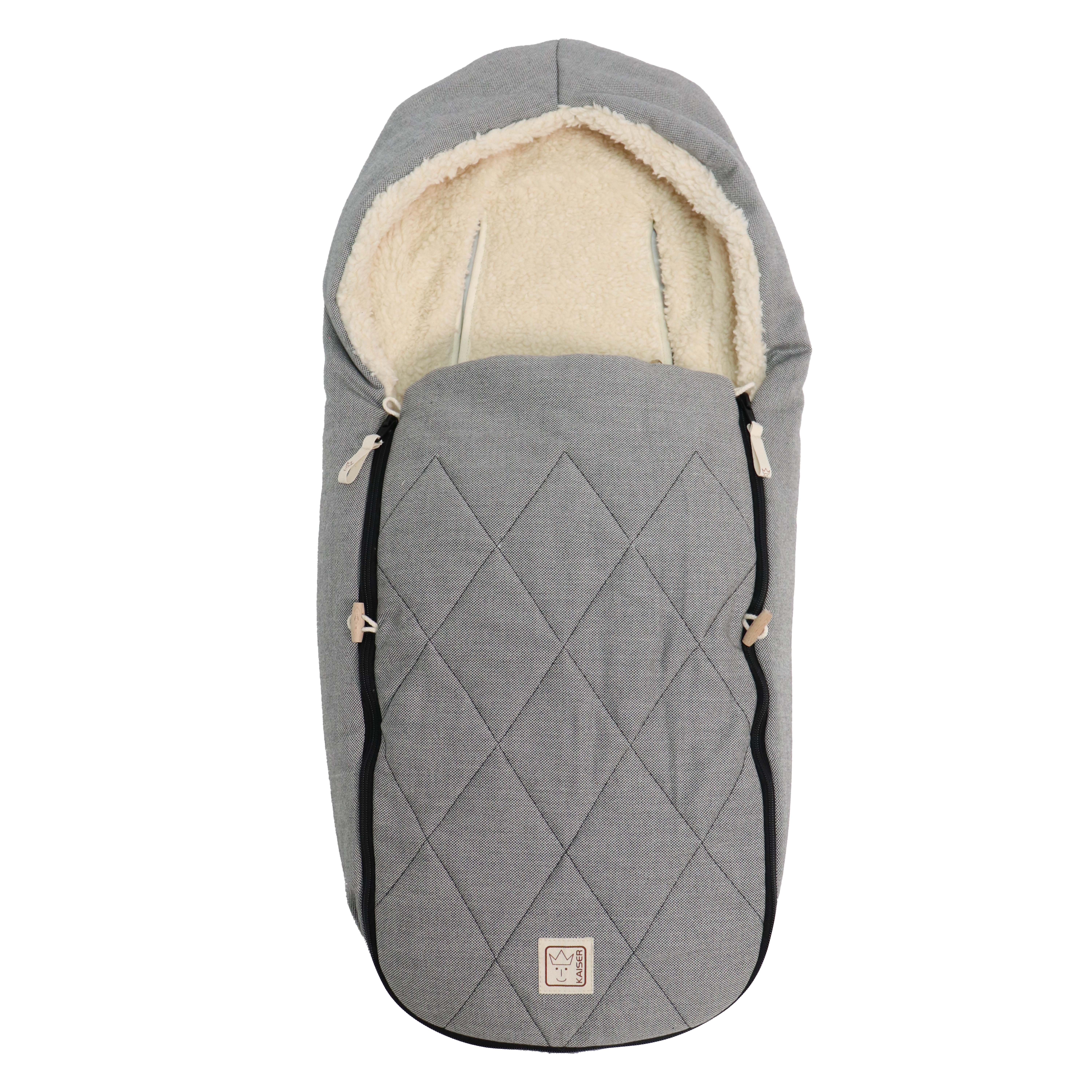 LE PETIT ORGANIC COTTON BIO LE PETIT Babyschalen Fußsack Bio-Baumwolle black/nature mit warmem Innenfutter