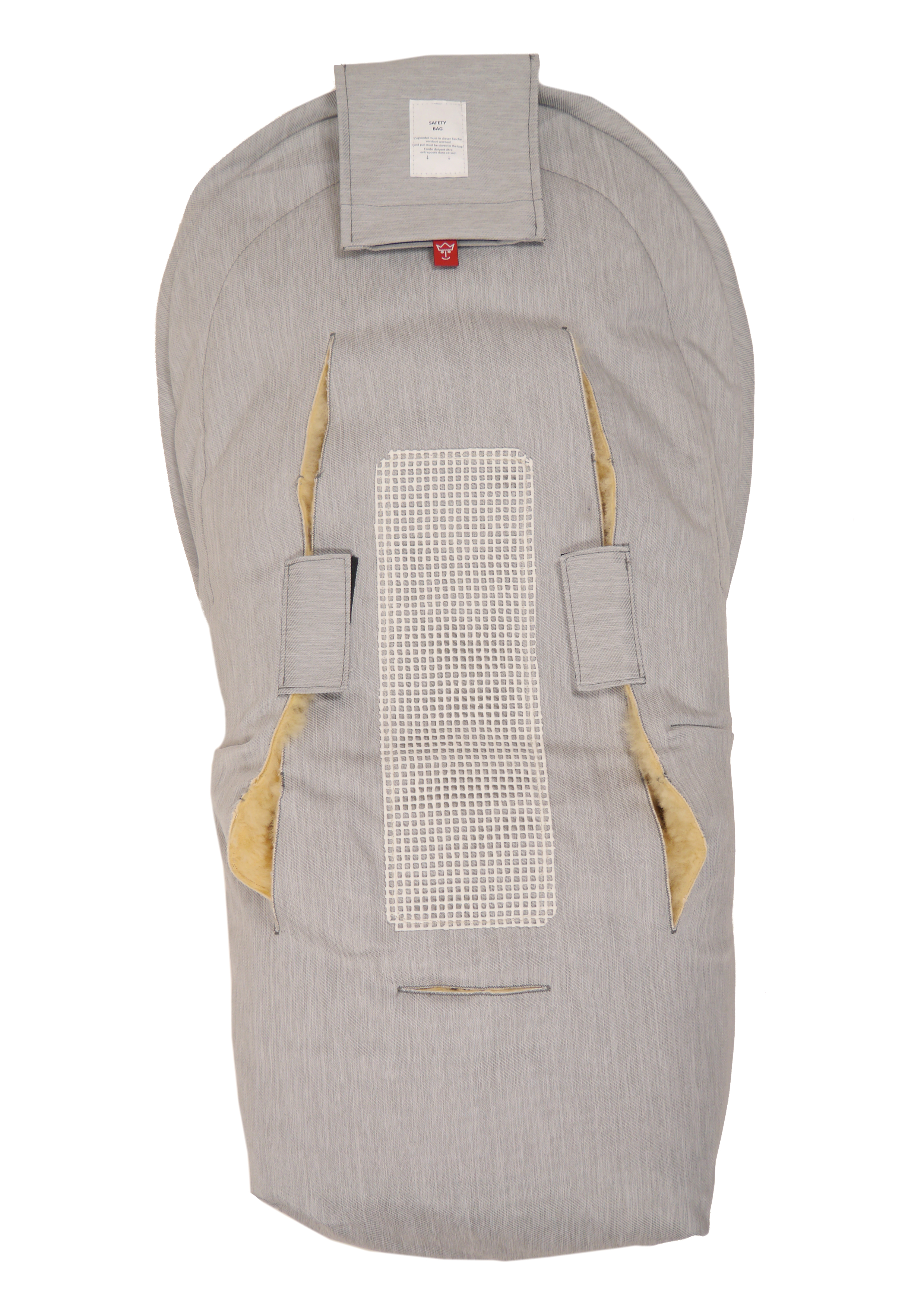Lammfell-Fußsack von Kaiser in Denim light Grey Rückseite