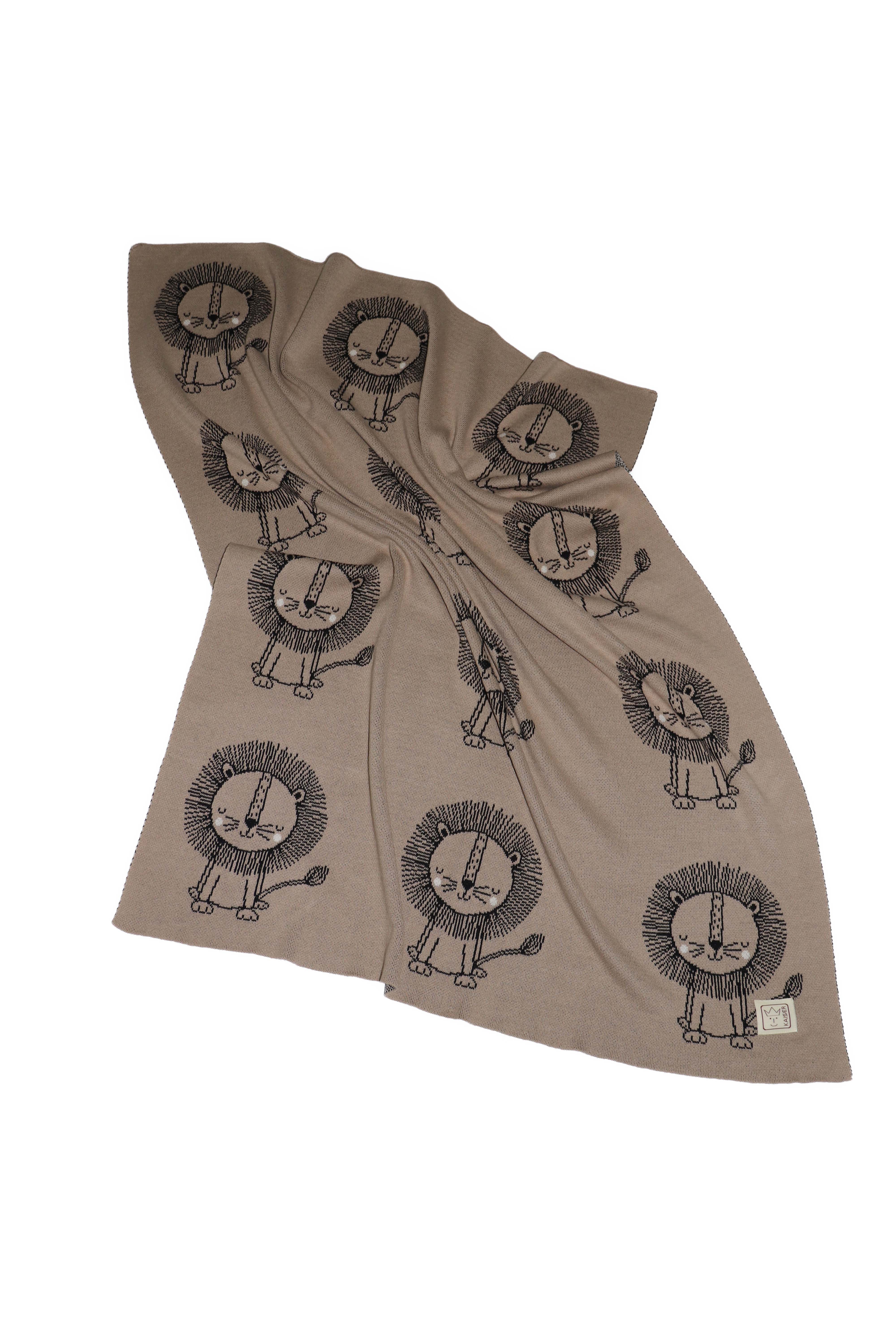 THE LION Babydecke Strick THE LION Babydecke Strick