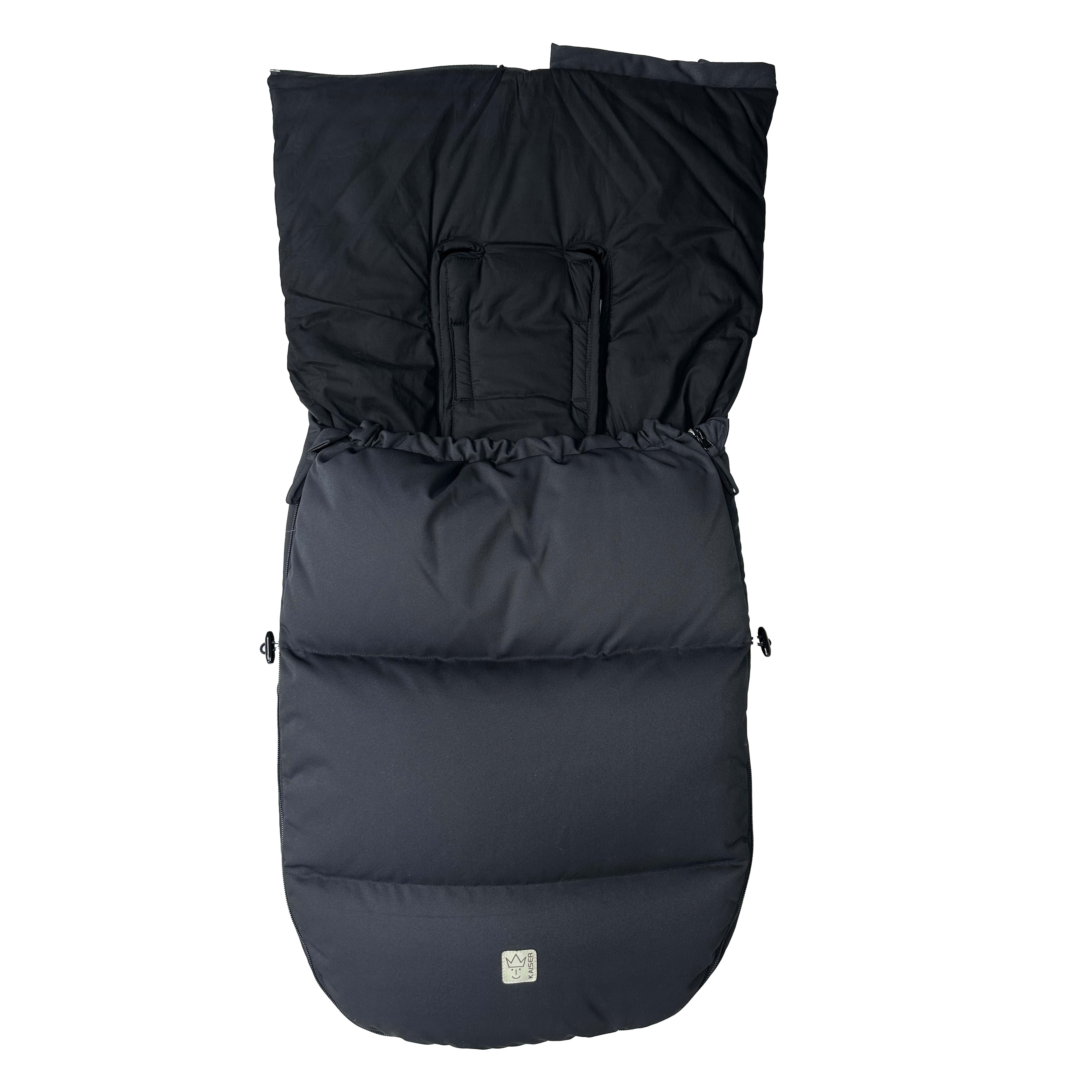 Geöffneter Thermofußsack DOWWNY XL in schwarz
