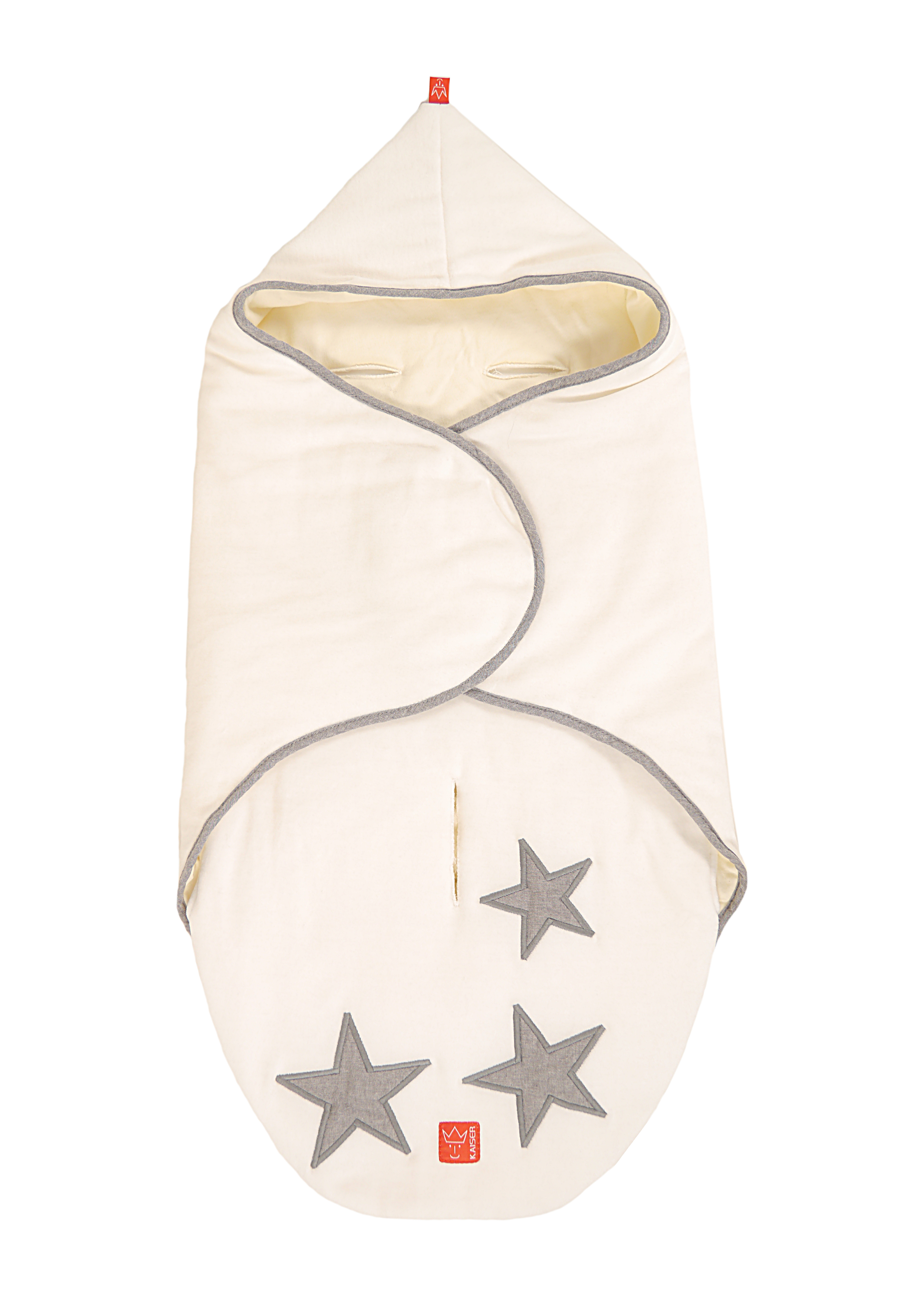 Wickeldecke mit grauen Sternen geschlossen