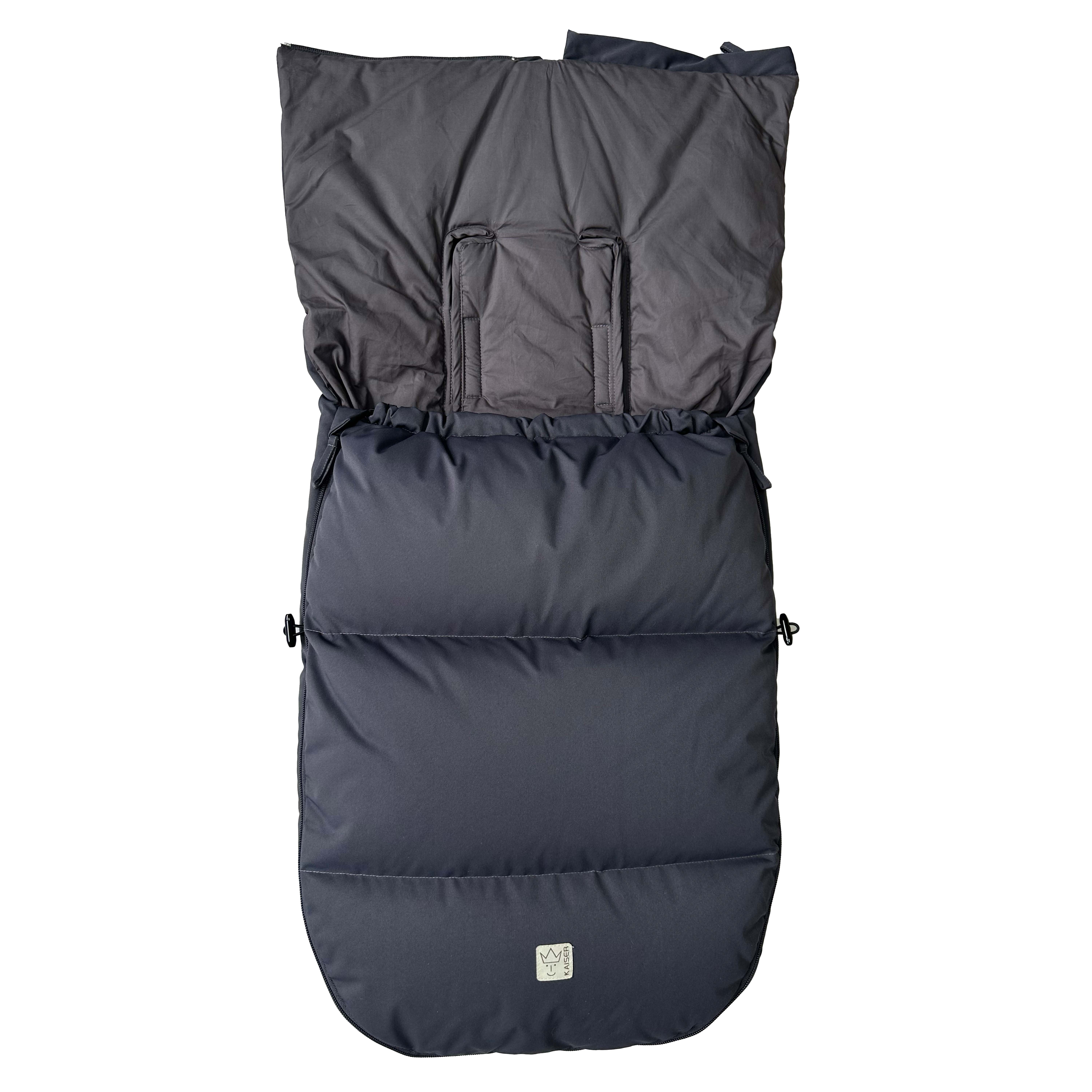 Geöffneter Thermofußsack DOWWNY XL in anthrazit