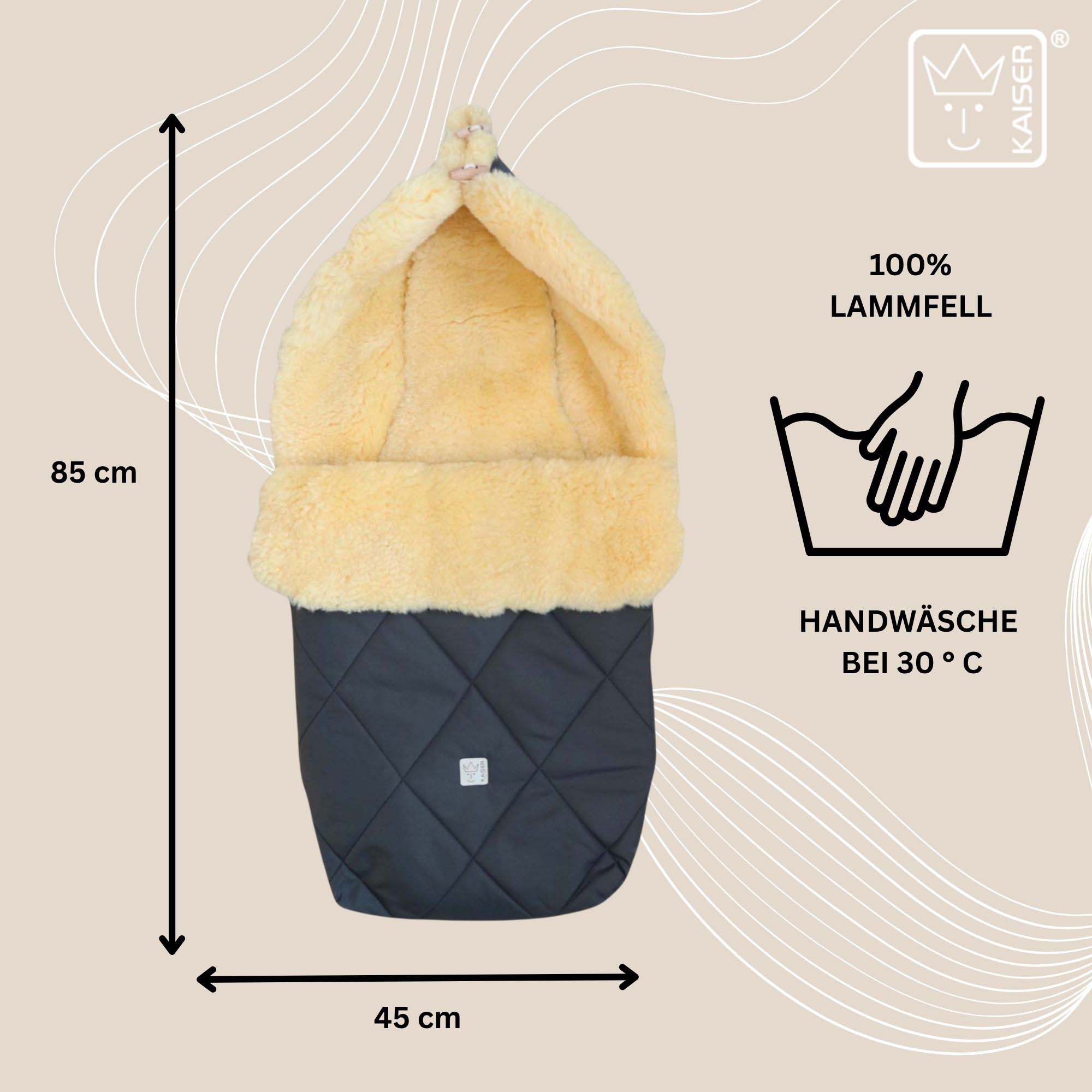 Maße: 85×45 cm – 100 % Lammfell, Handwäsche bei 30 °C empfohlen.
