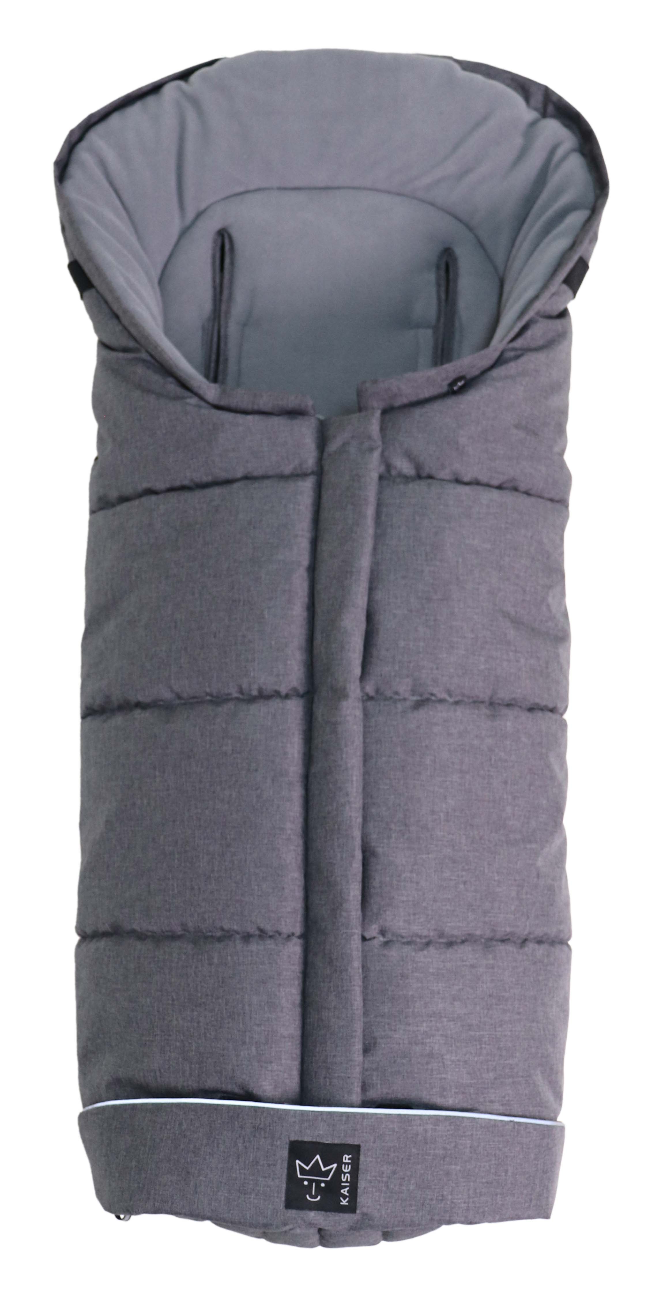 Thermofußsack in black melange mit schwarzem Logo
