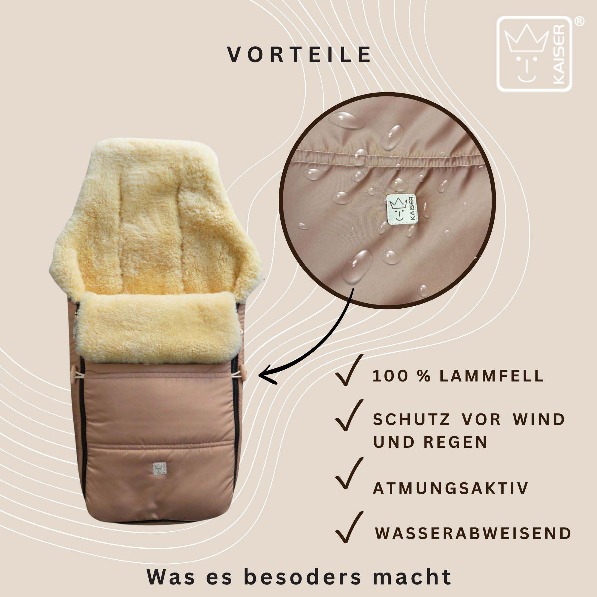 DUBLAS 2.0 Lammfell-Kinderwagen Fußsack