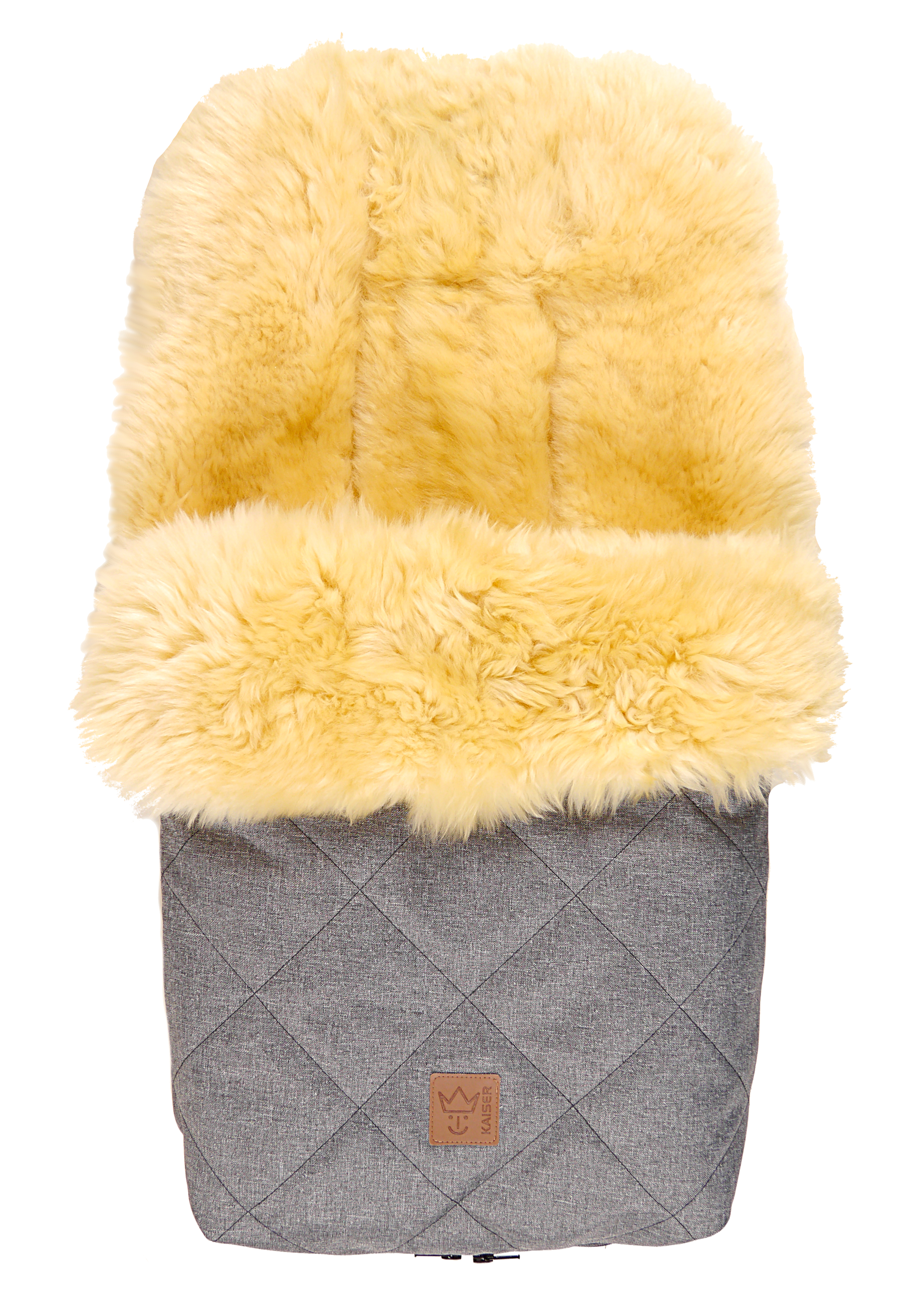 Winterfußsack in der Farbe anthrazit melange mit lammfell, kuschelig weich und warm gefüttert für Kinderwagen