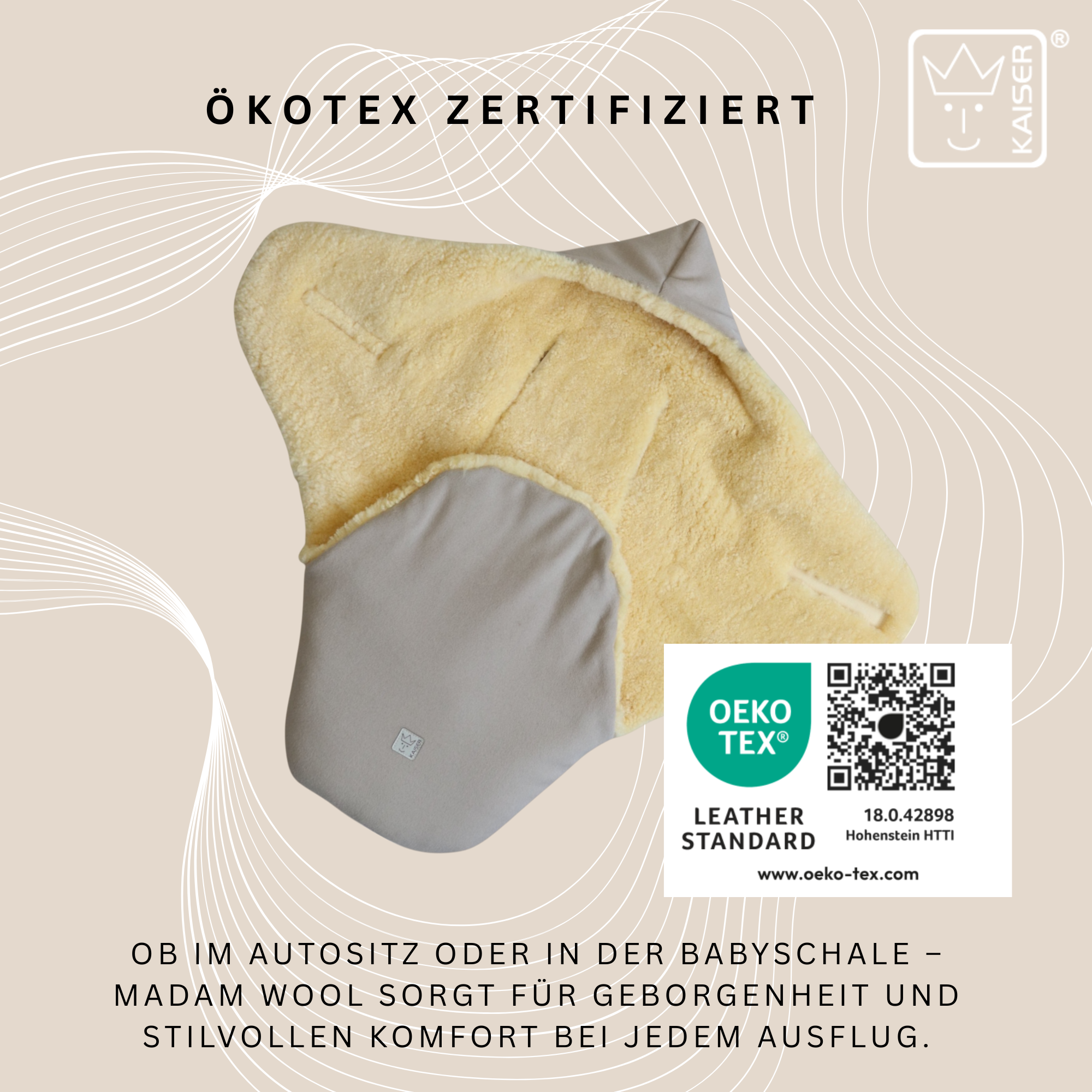 MADAM WOOL Einschlagdecke Loden/ Lammfell