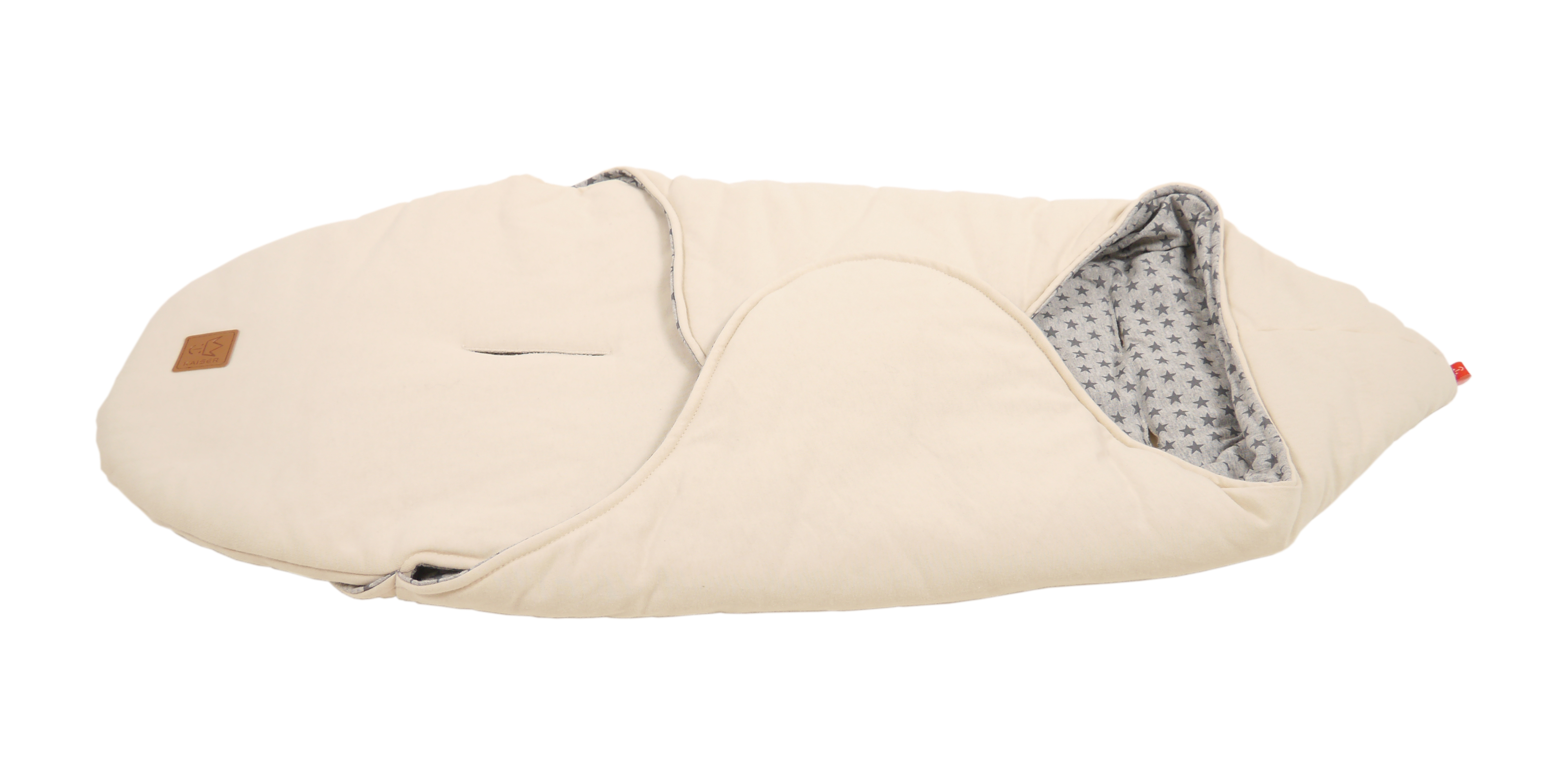 CAROLINE JERSEY STAR Sommer Einschlagdecke in der Farbe beige, Seitenansicht