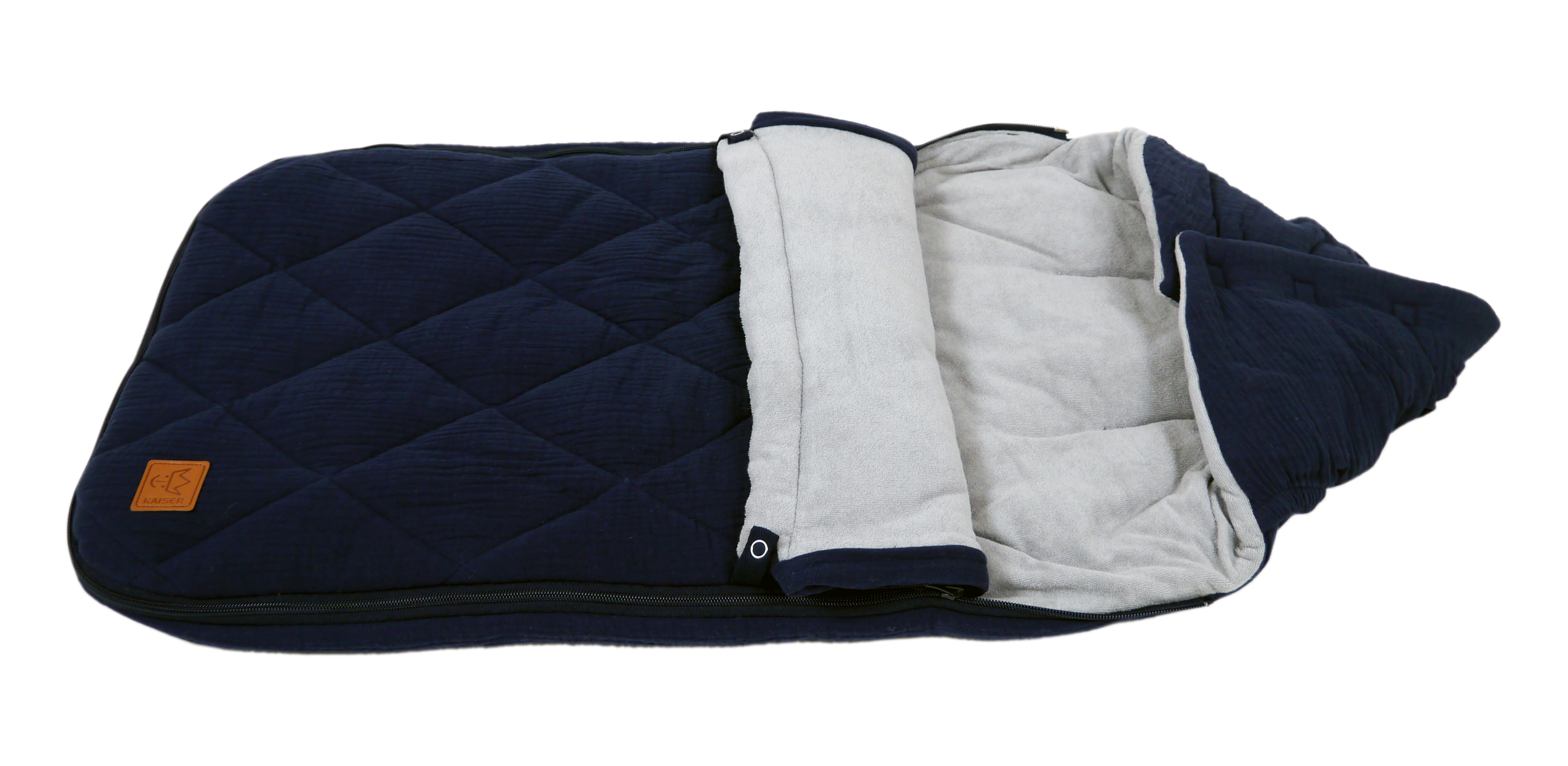 Sommer Fußsack ANNABEL in der Farbe Navy liegt horizontal