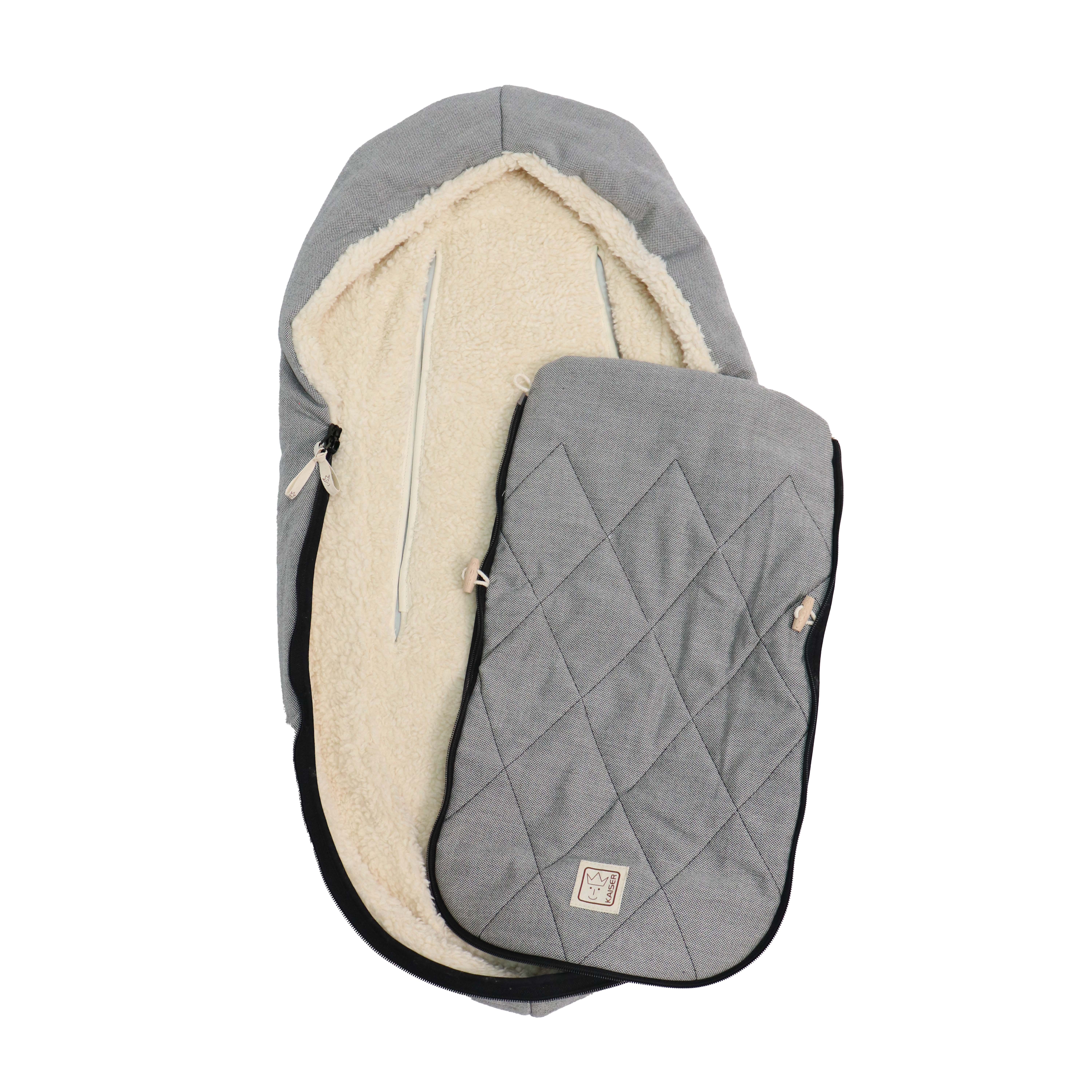 LE PETIT Babyschalen Fußsack black/nature mit abnehmbarem Oberteil, Bio-Baumwolle
