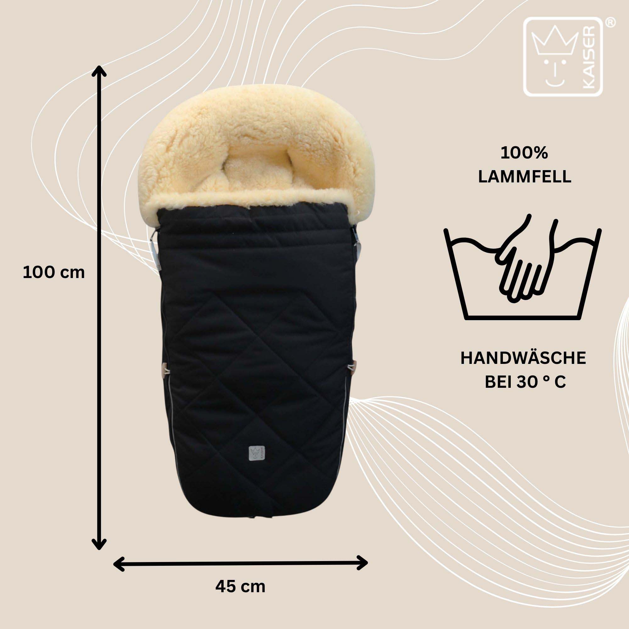 Pflegehinweise: Lammfell bürsten, bei Bedarf mit Spezialwaschmittel reinigen, lufttrocknen.