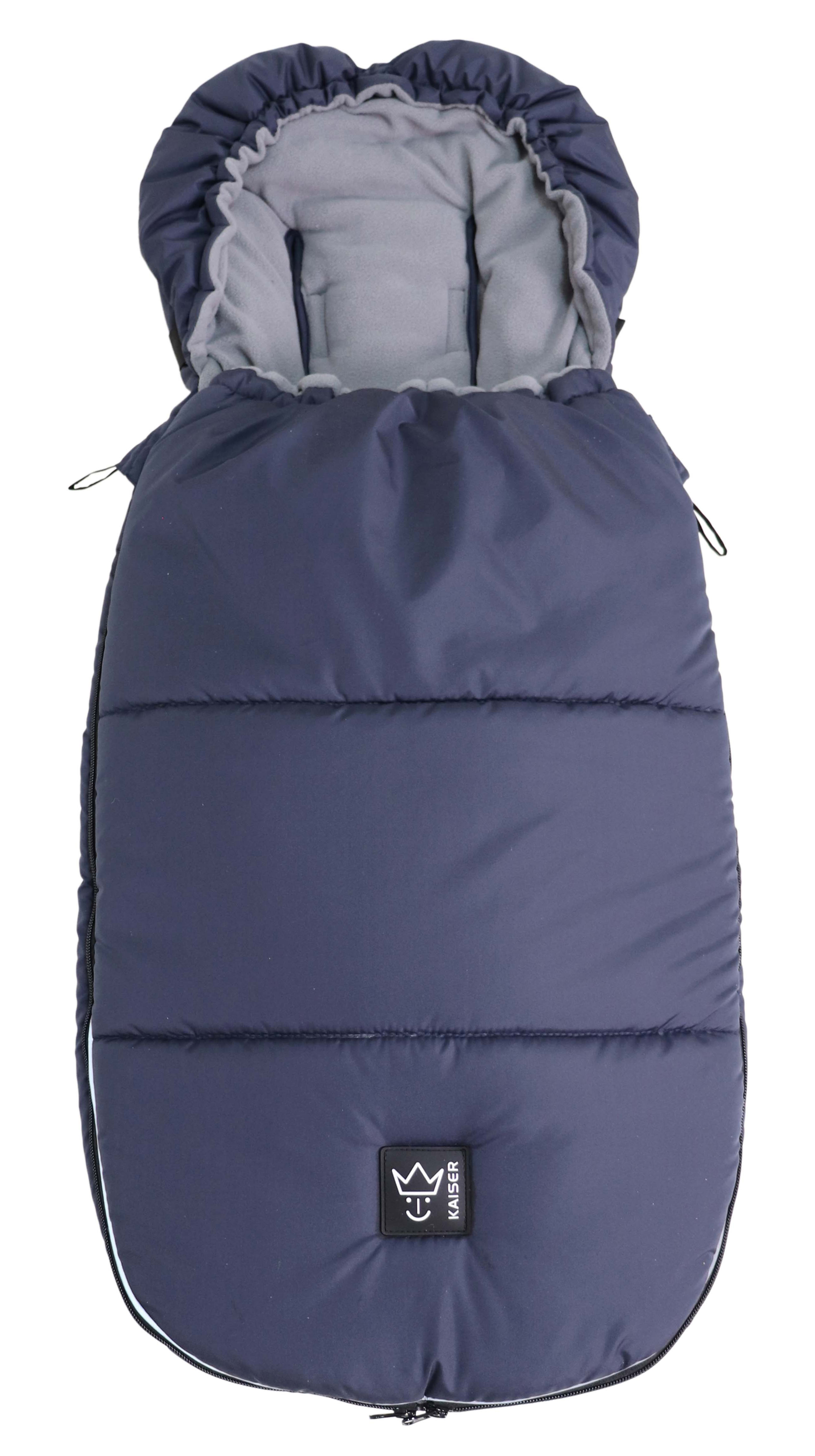 LUKKY - universal stroller footmuff Thermofußsack LUKKY in der Farbe navy mit schwarzem Logo