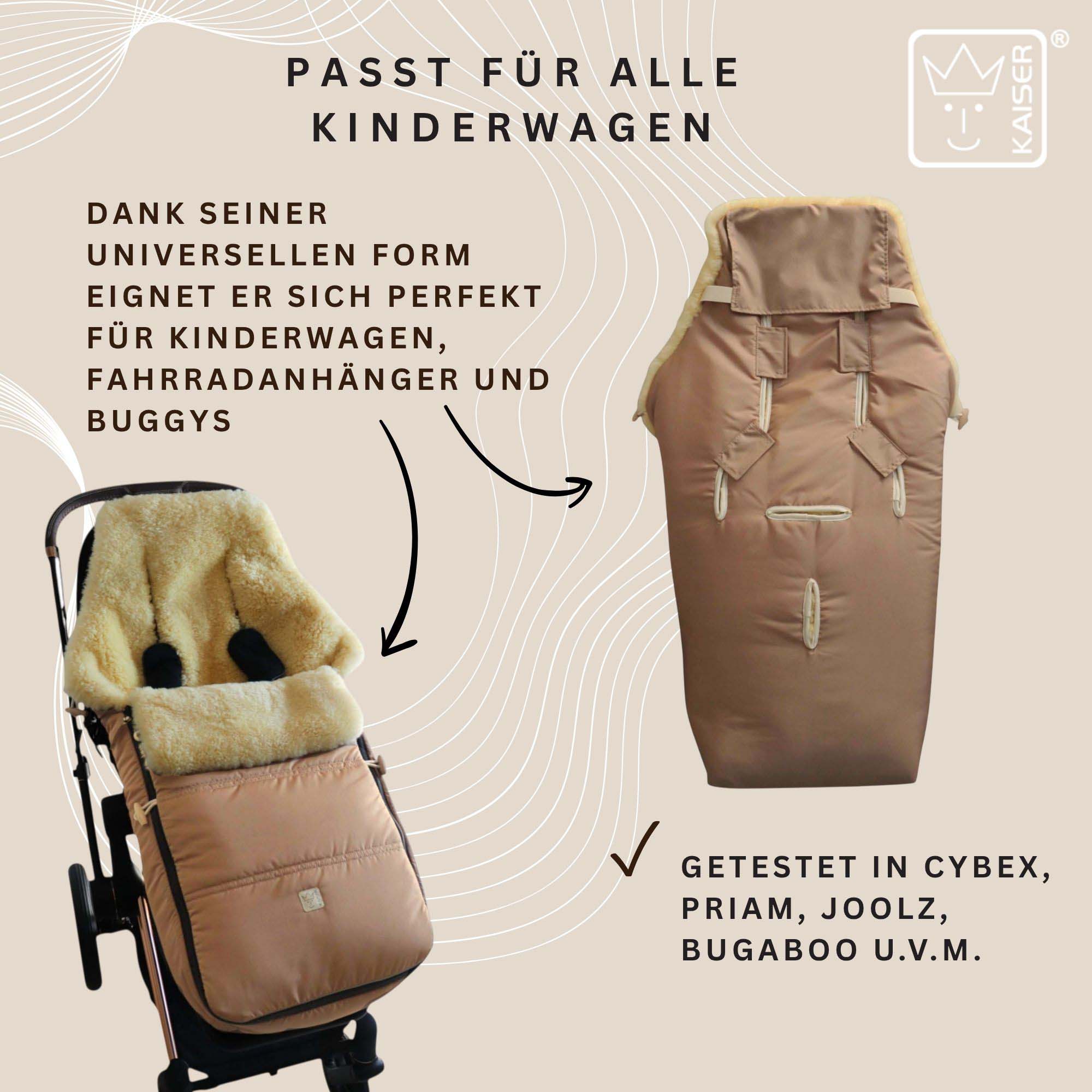 Universell einsetzbarer Fußsack – für Kinderwagen, Fahrradanhänger und Buggys geeignet.