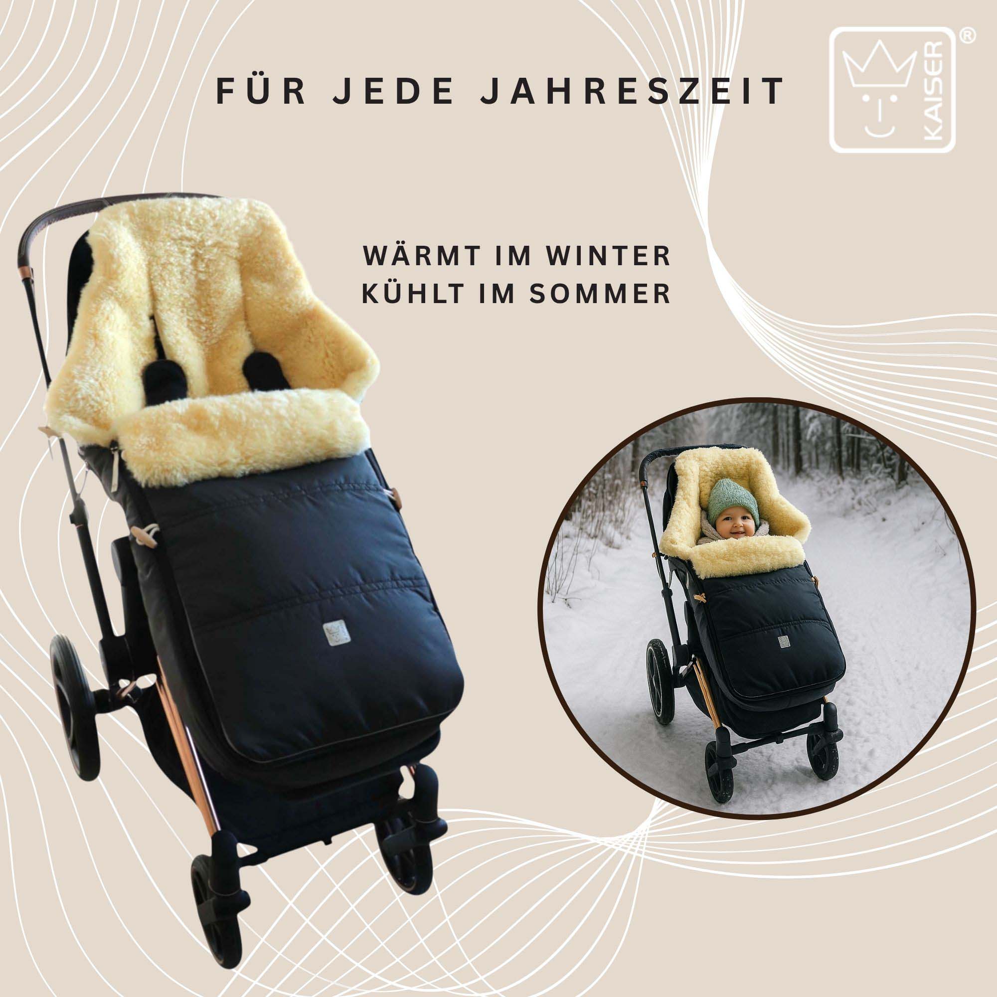 DUBLAS 2.0 Lammfell-Kinderwagen Fußsack