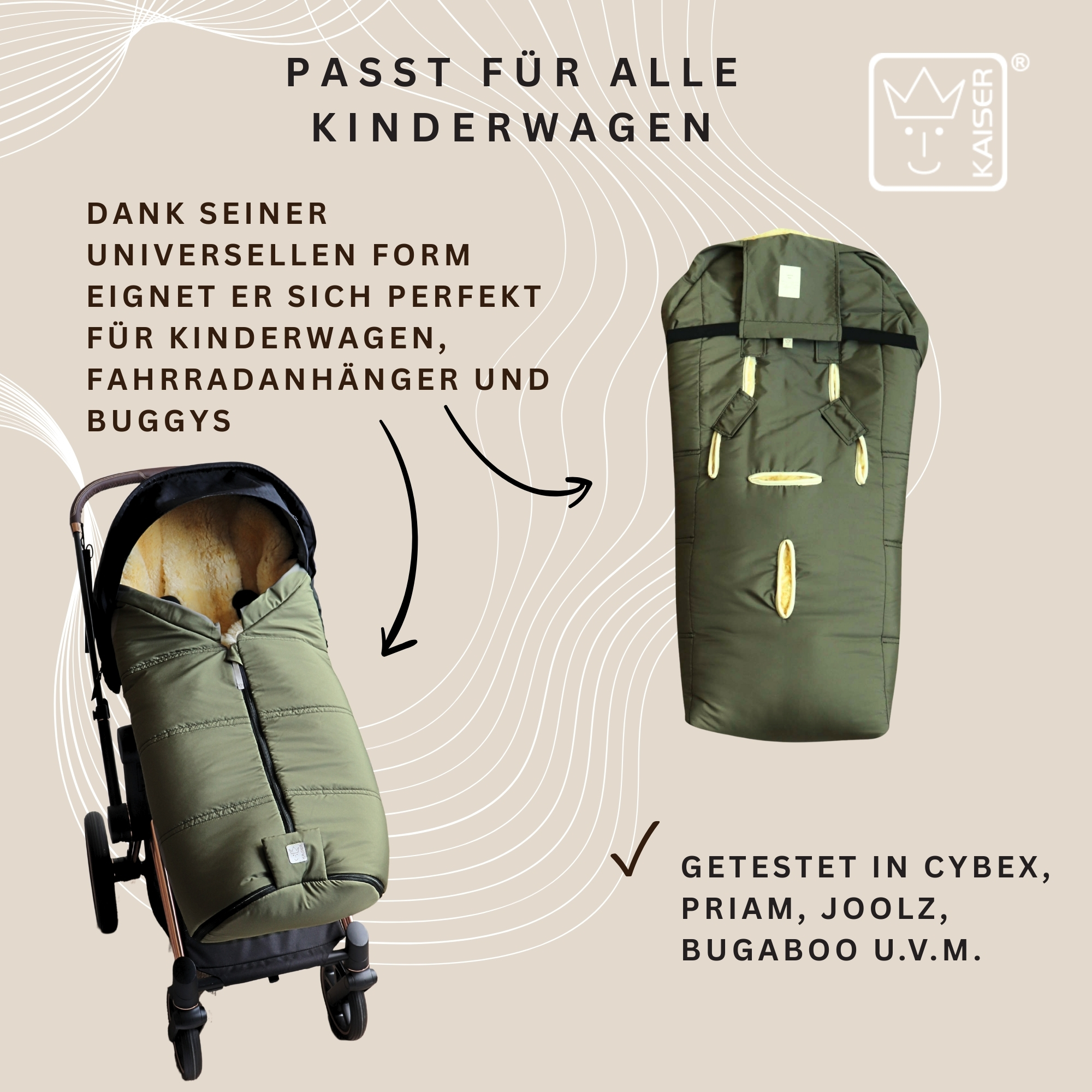 IGLU 2.0 Lammfell Kinderwagen Fußsack
