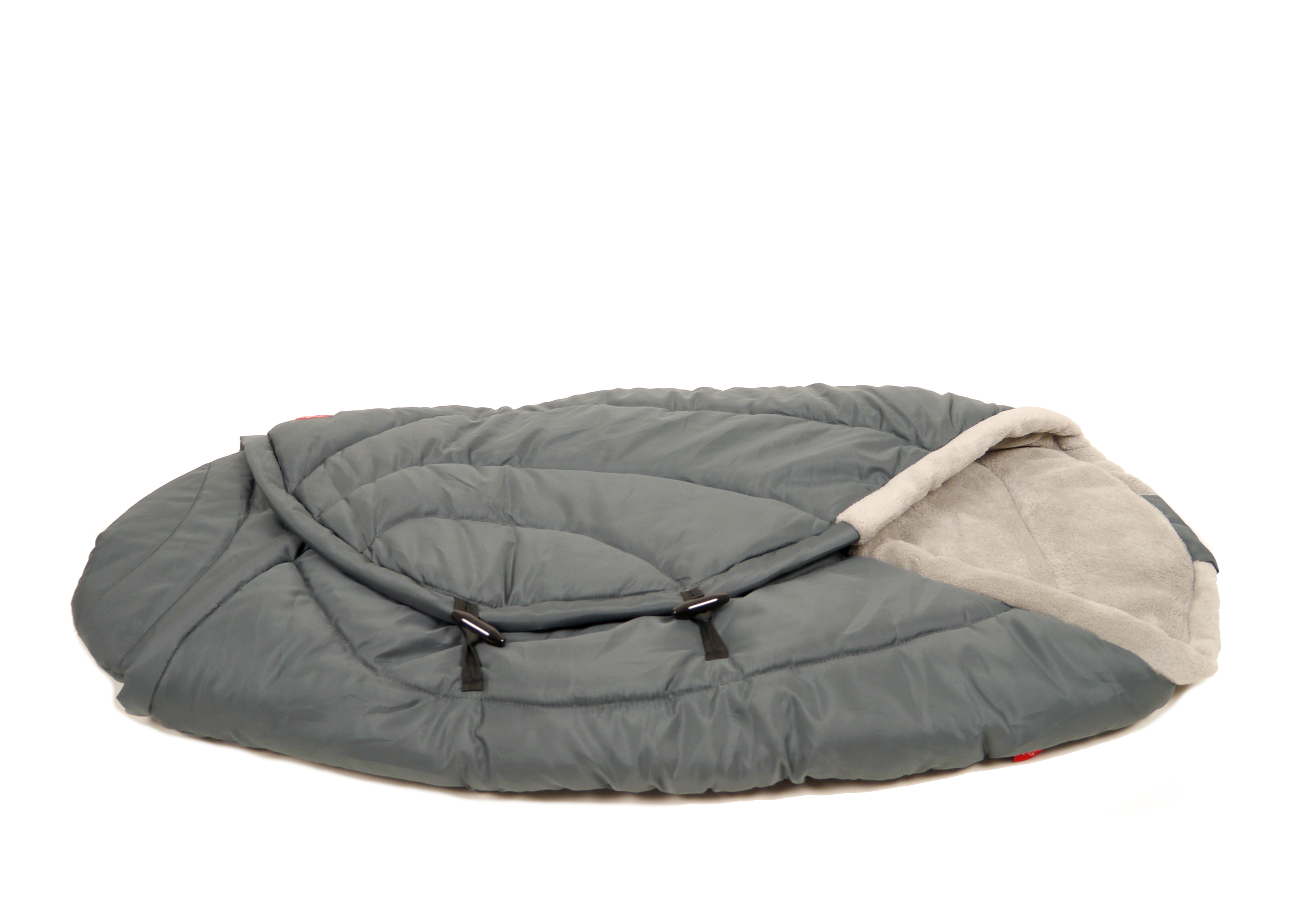Kaiser Einschlagdecke in der Farbe anthracite-light grey mit Fleece-Innenfutter, geschlossen, liegend von der Seite