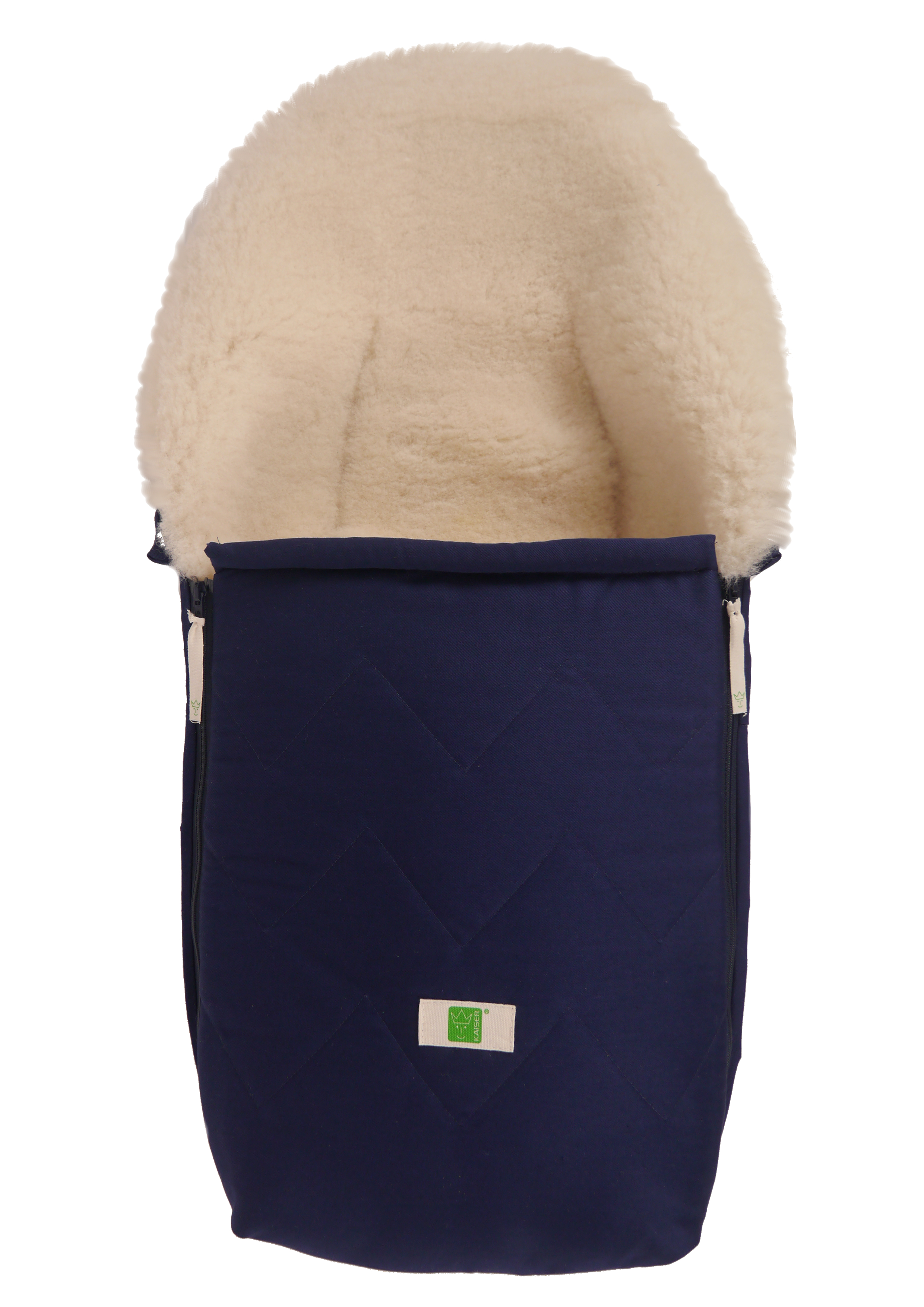 Lammfell-Fußsack von Kaiser in navy, Vorderansicht