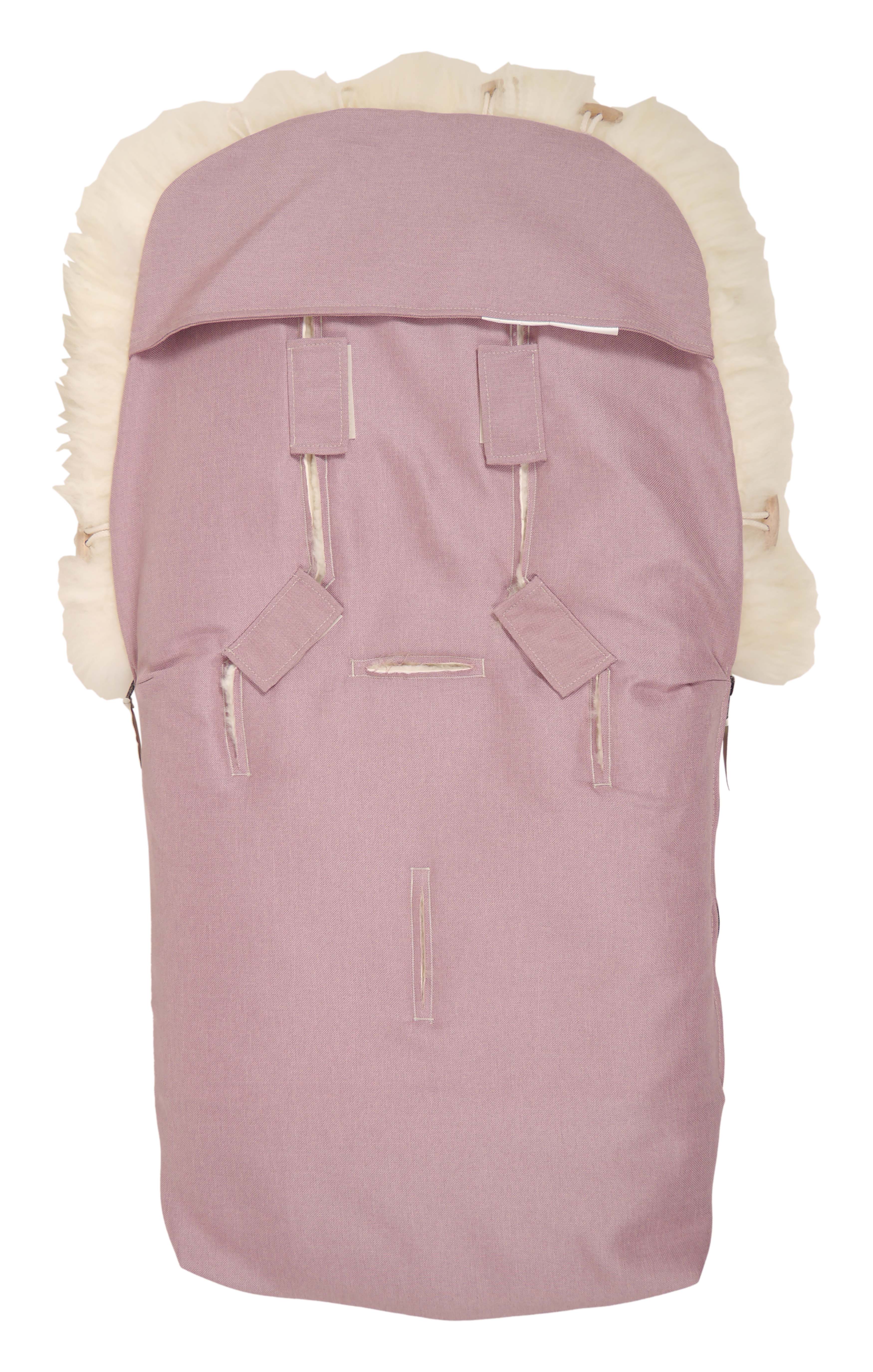 NELLY Lammfell Fußsack Fußsack mit dem Lammfell-Innenfutter in der Farbe orchid-pink Rückseite
