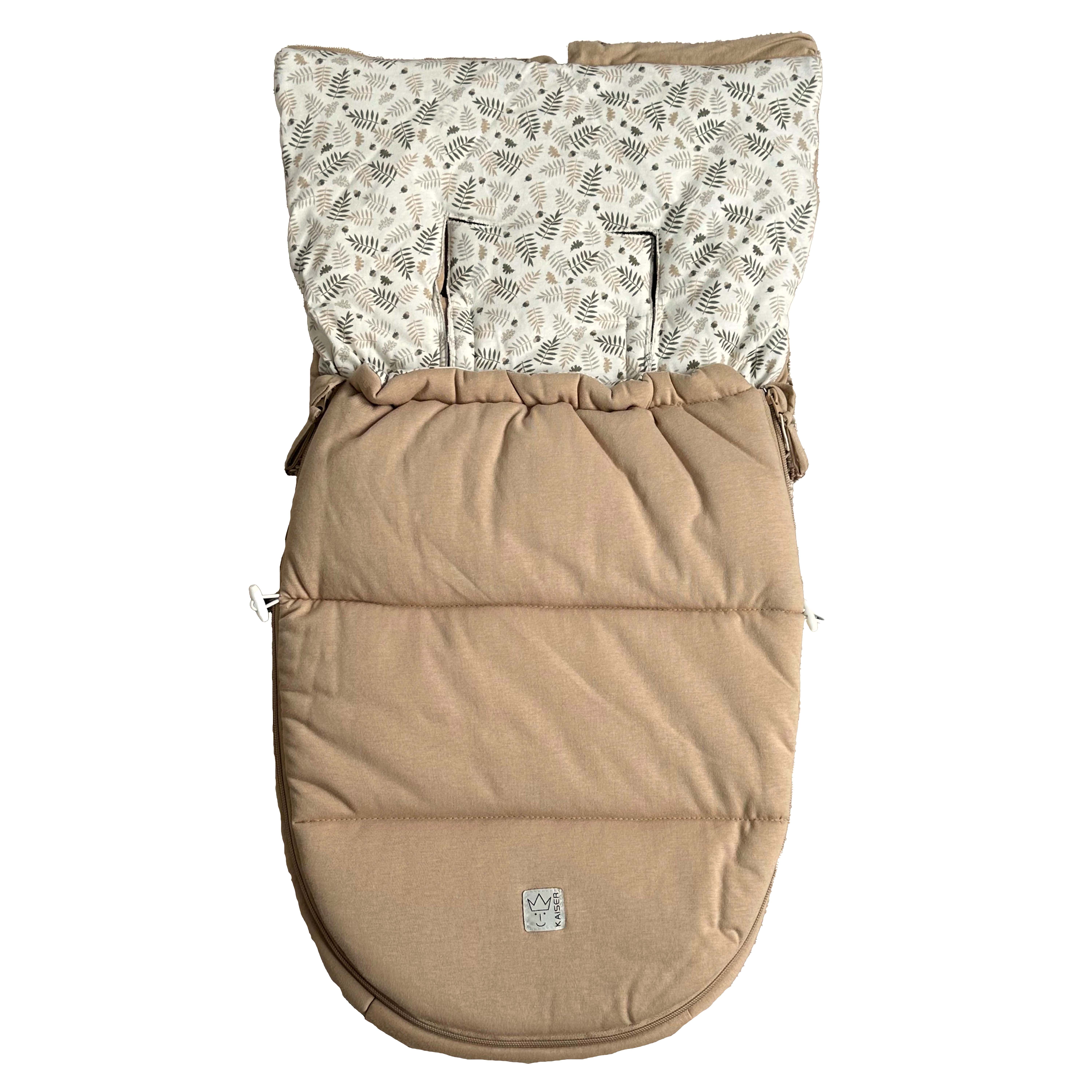 Fußsack SMALL JERSEY HOODED in Butternut, geöffnet