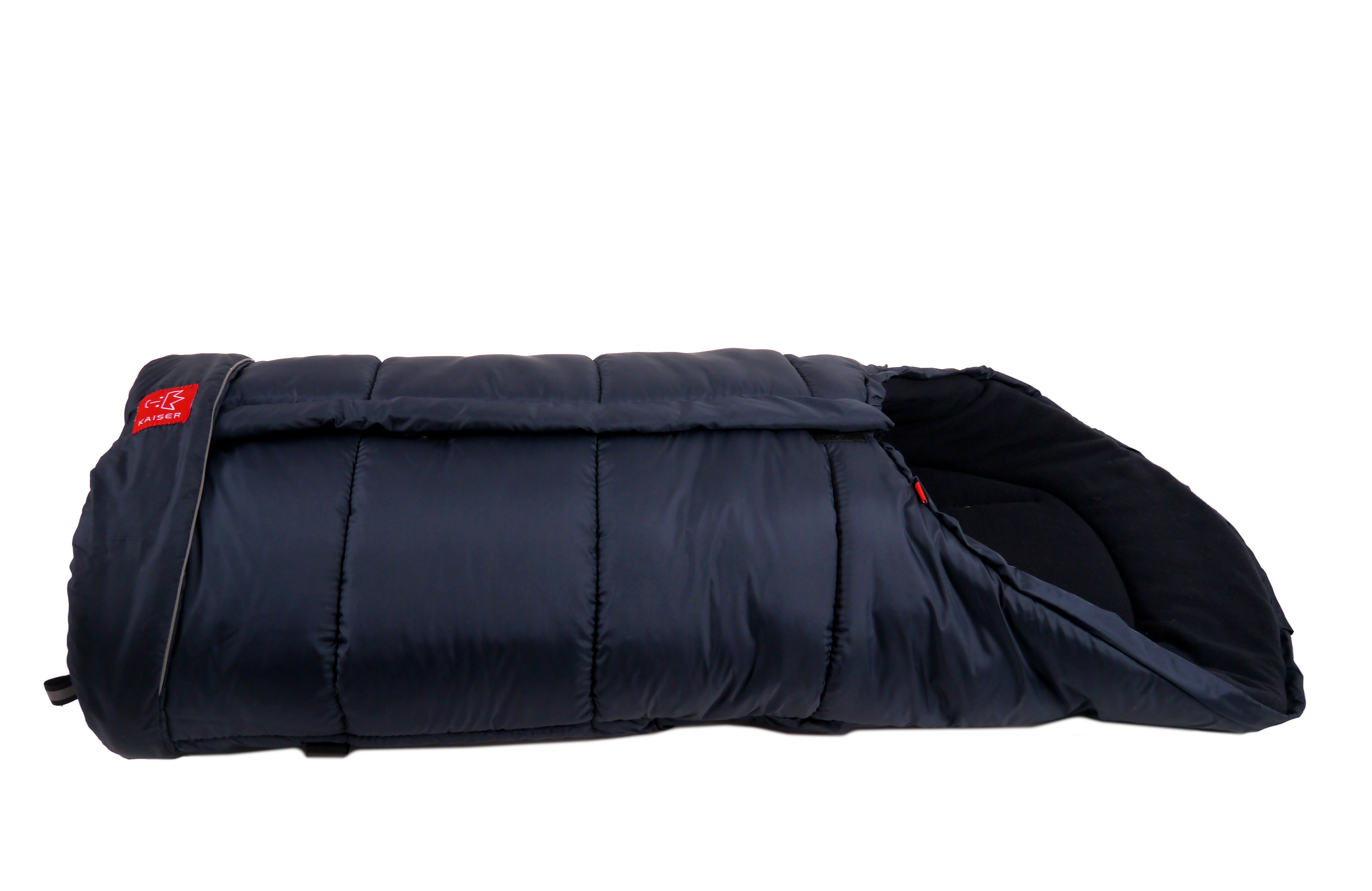 Iglu Thermo Fleece Fußsack Thermofußsack in navy mit rotem Logo liegt horizontal