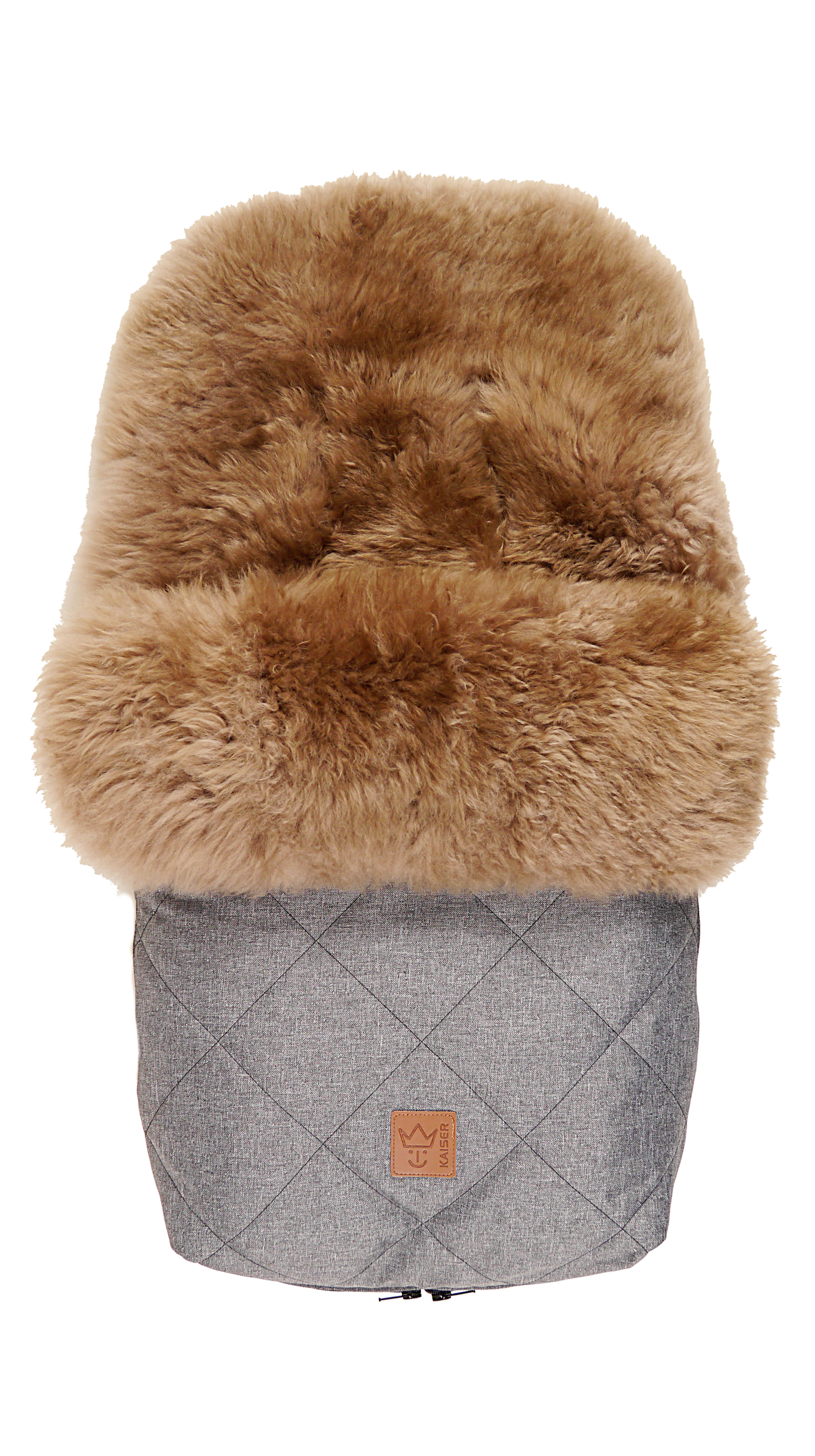 Fußsack mit dem Lammfell-Innenfutter in anthrazit melange