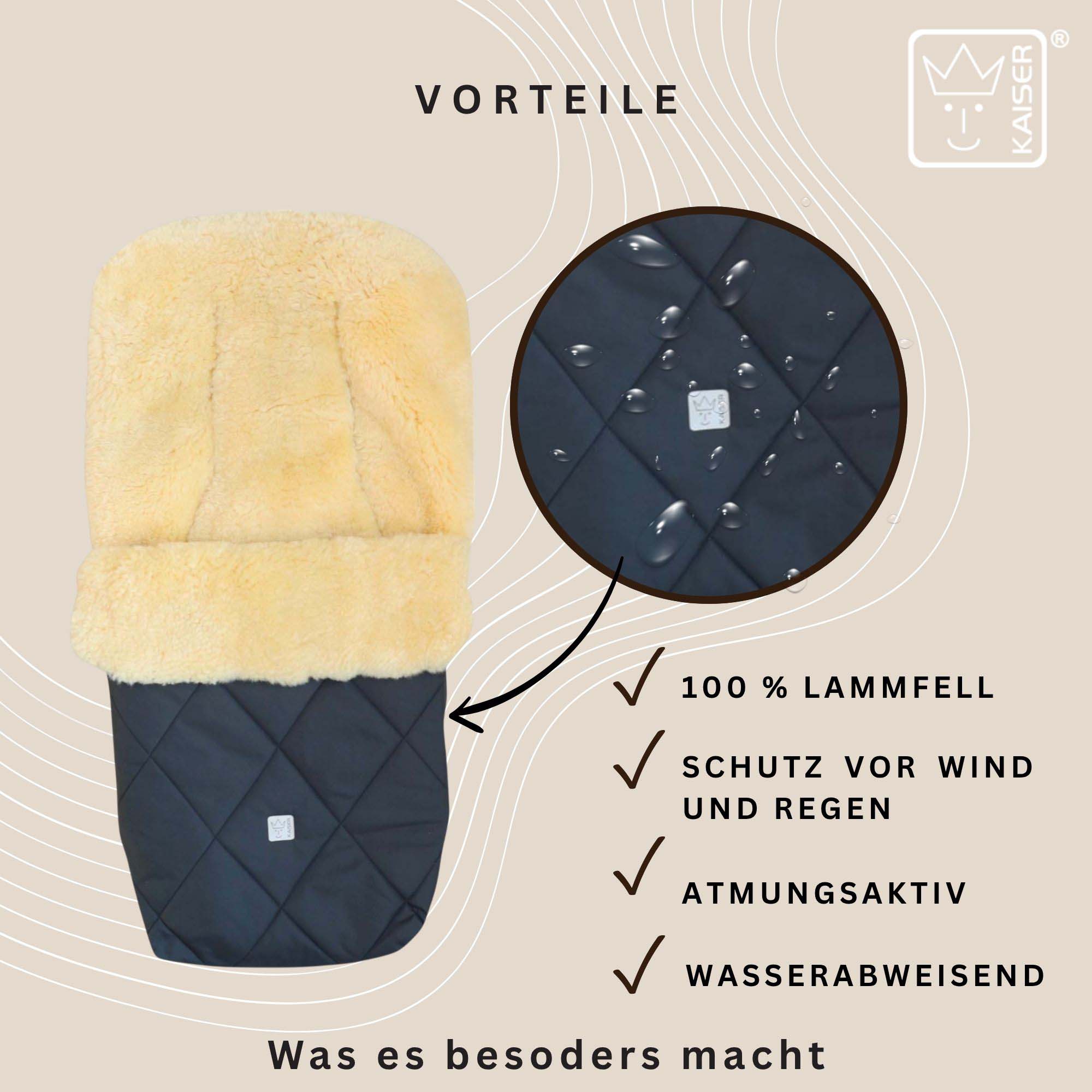 COOSY Lammfell-Kinderwagen Fußsack