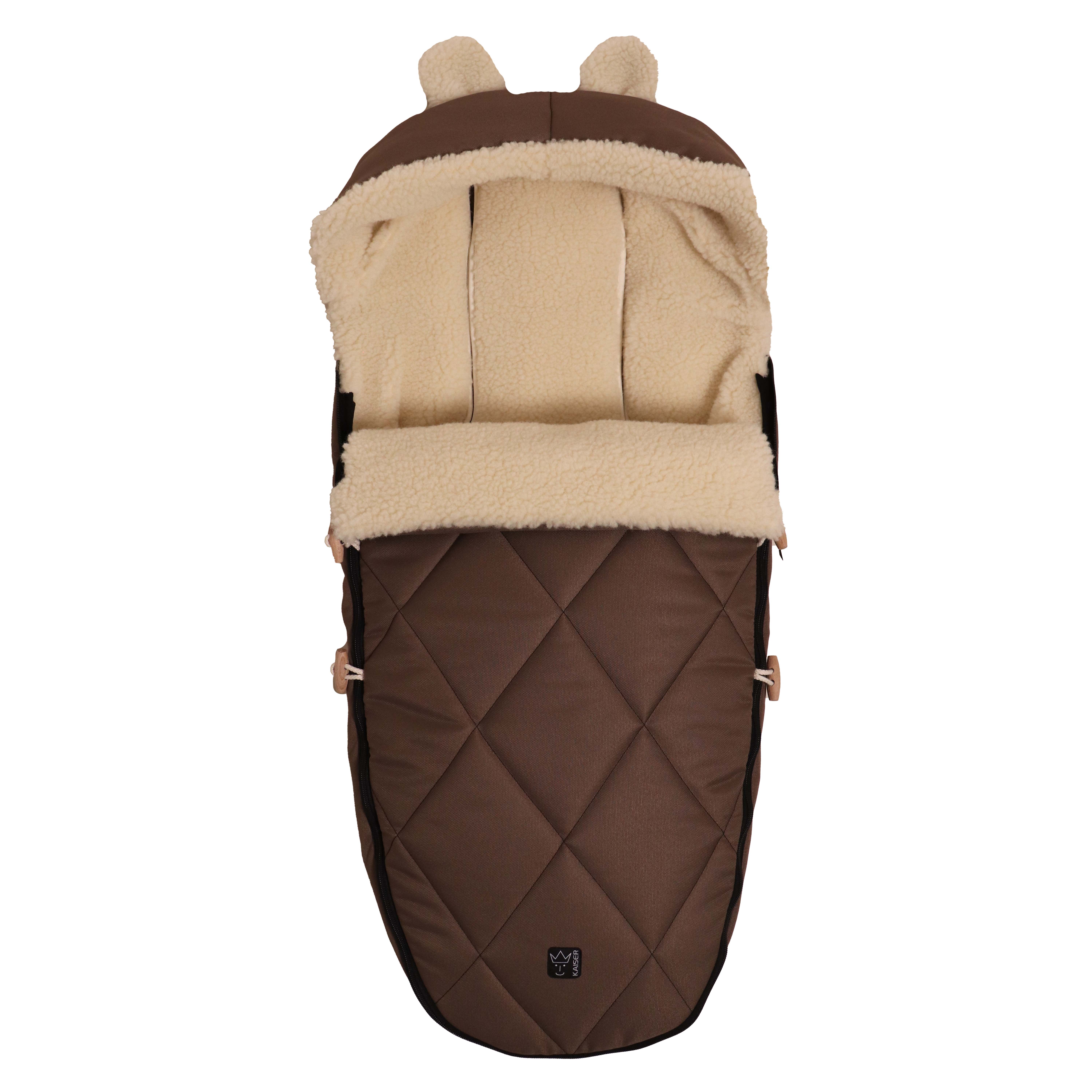 Fußsack in caribou mit Schafwolle-Innenfutter