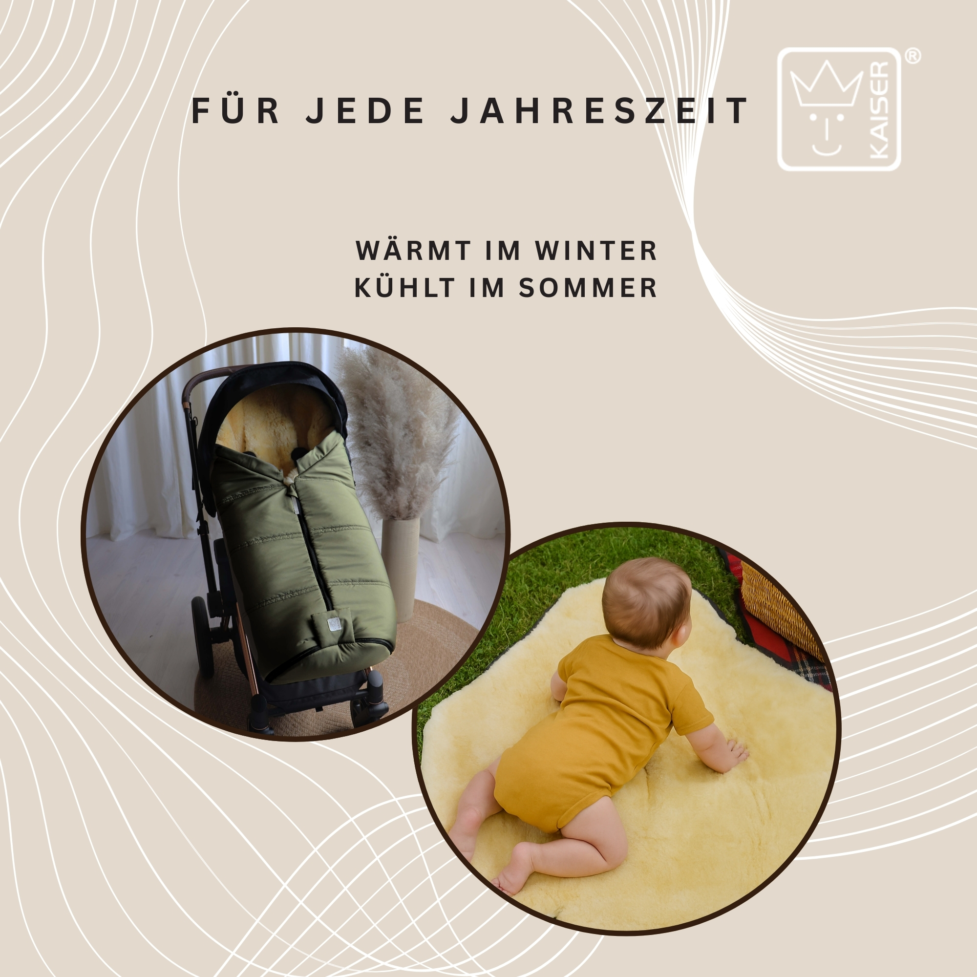 IGLU 2.0 Lammfell Kinderwagen Fußsack