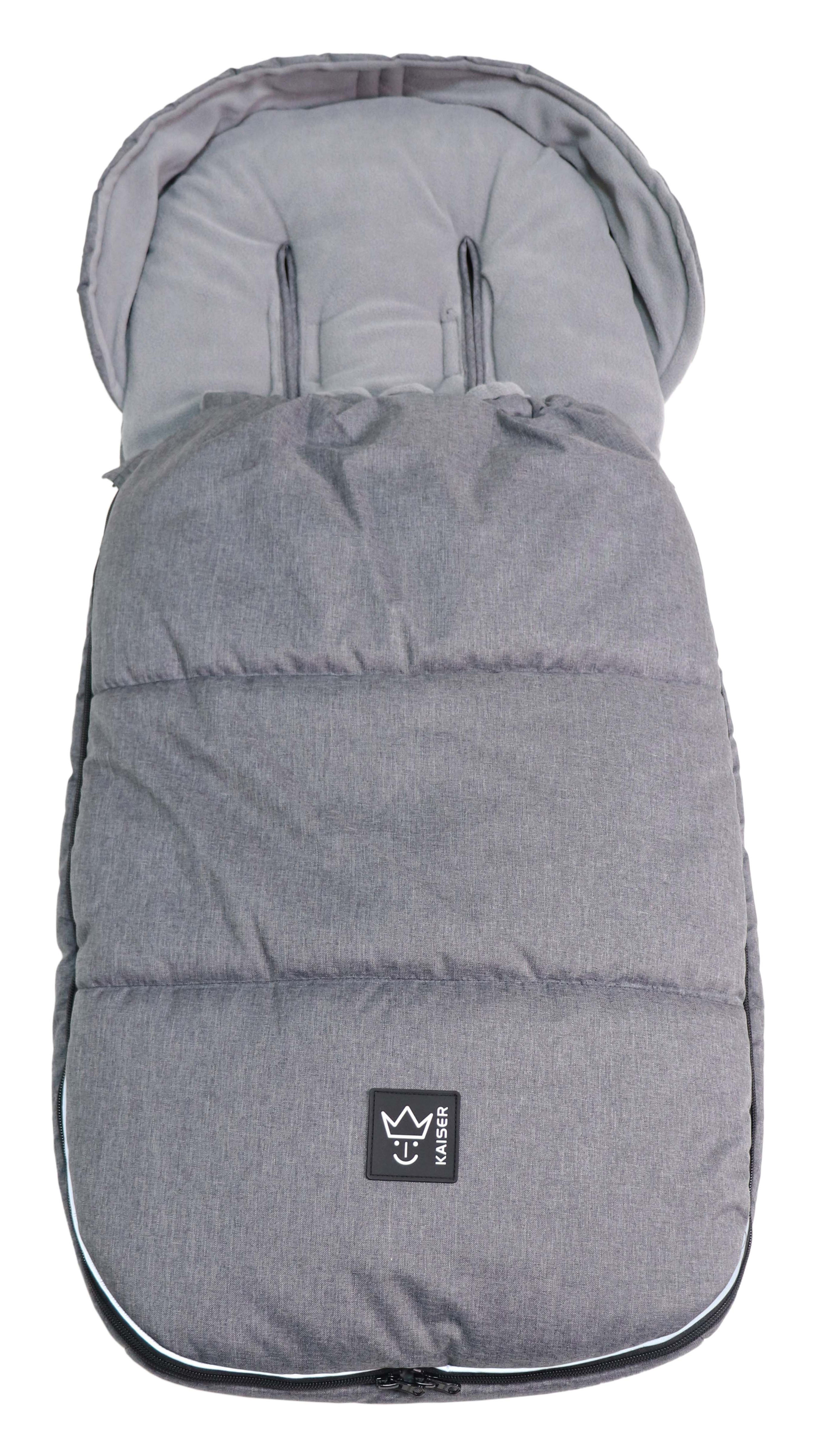 LUKKY - universal stroller footmuff Thermofußsack LUKKY in der Farbe black melange mit schwarzem Logo